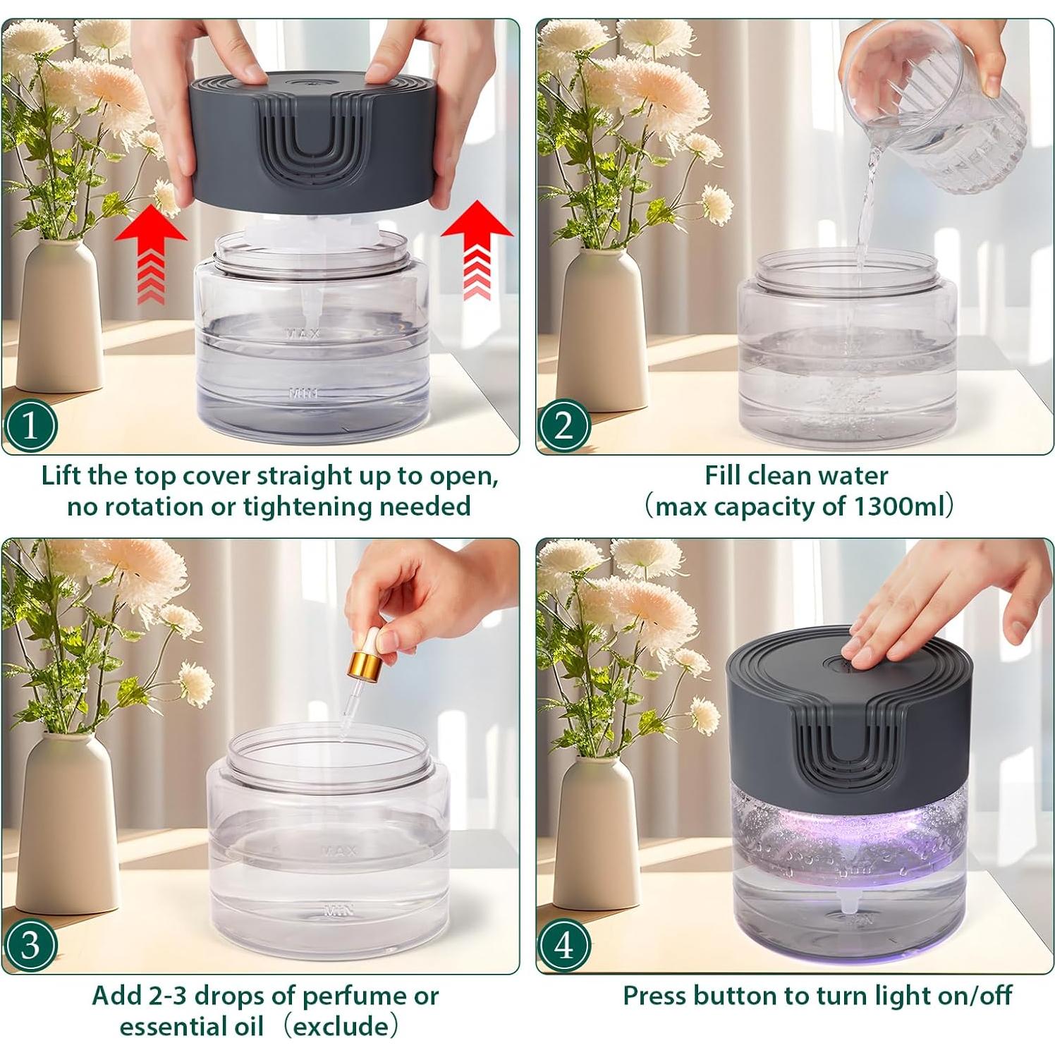 Purificador de Aire de Agua Oxyvana Gris 1300ml Silencioso