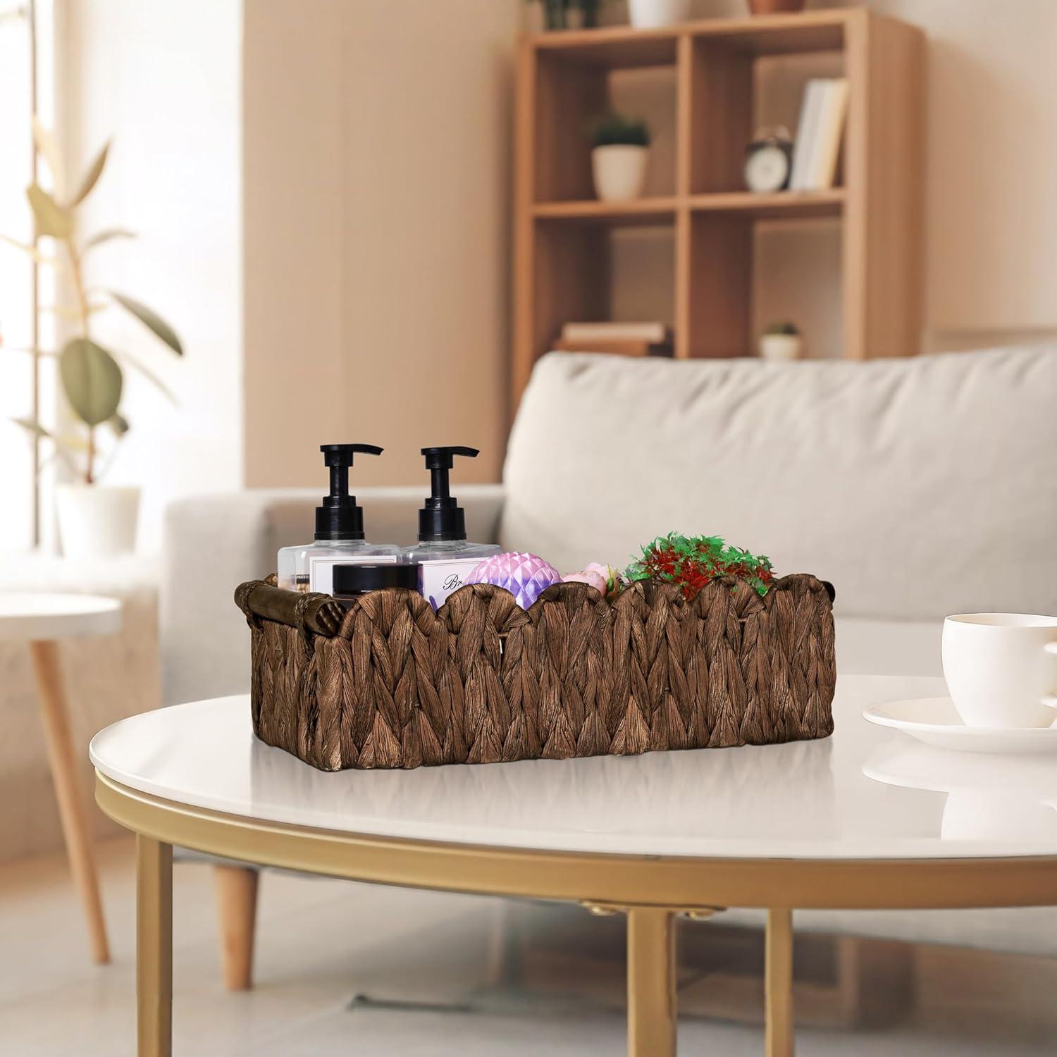 Cesta de Almacenamiento TIMMIUWU de Juncos de Agua Marrón