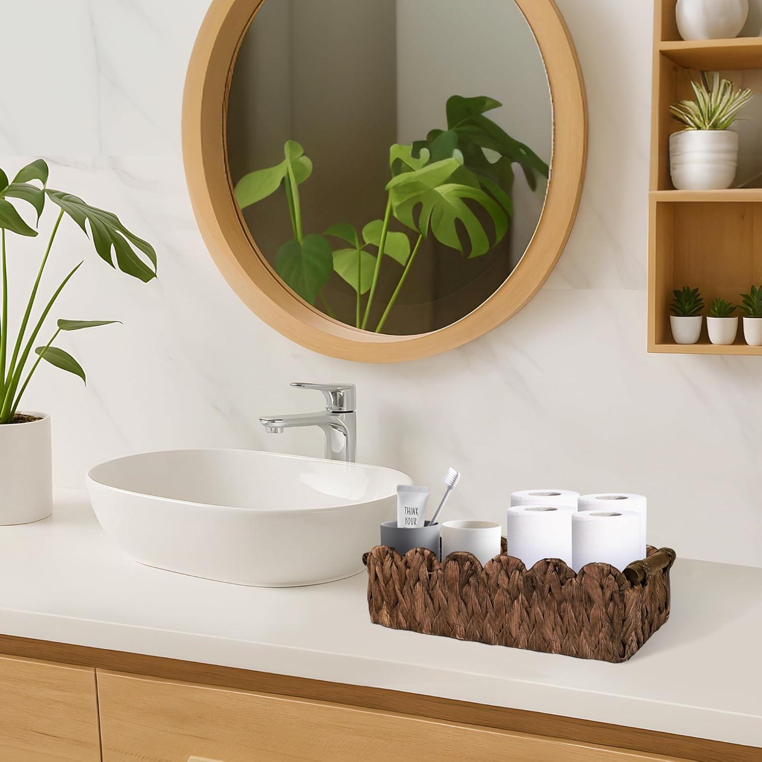 Cesta de Almacenamiento TIMMIUWU de Juncos de Agua Marrón