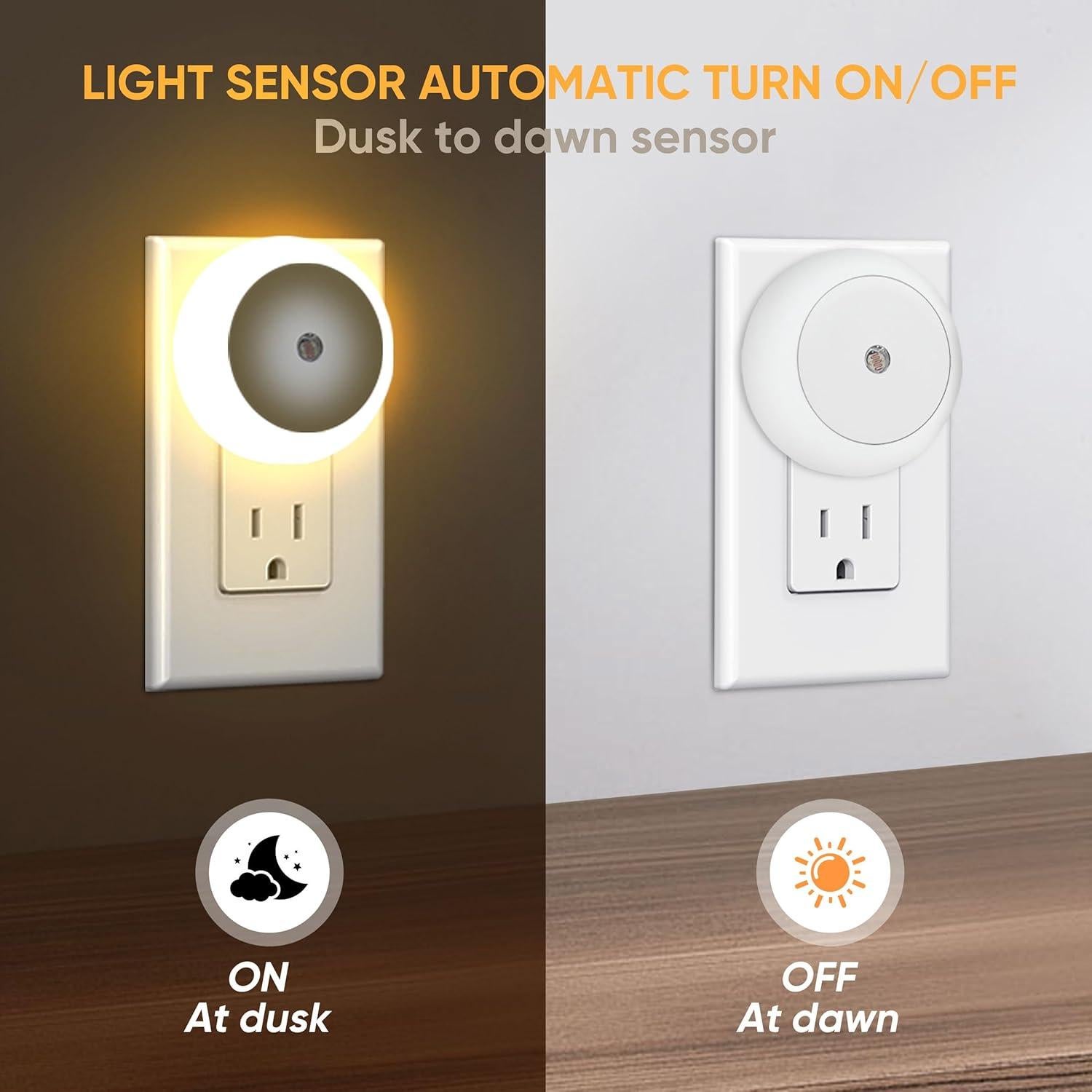 Luces Nocturnas LED 6 Paquetes Jedqlnye con Sensor Automático