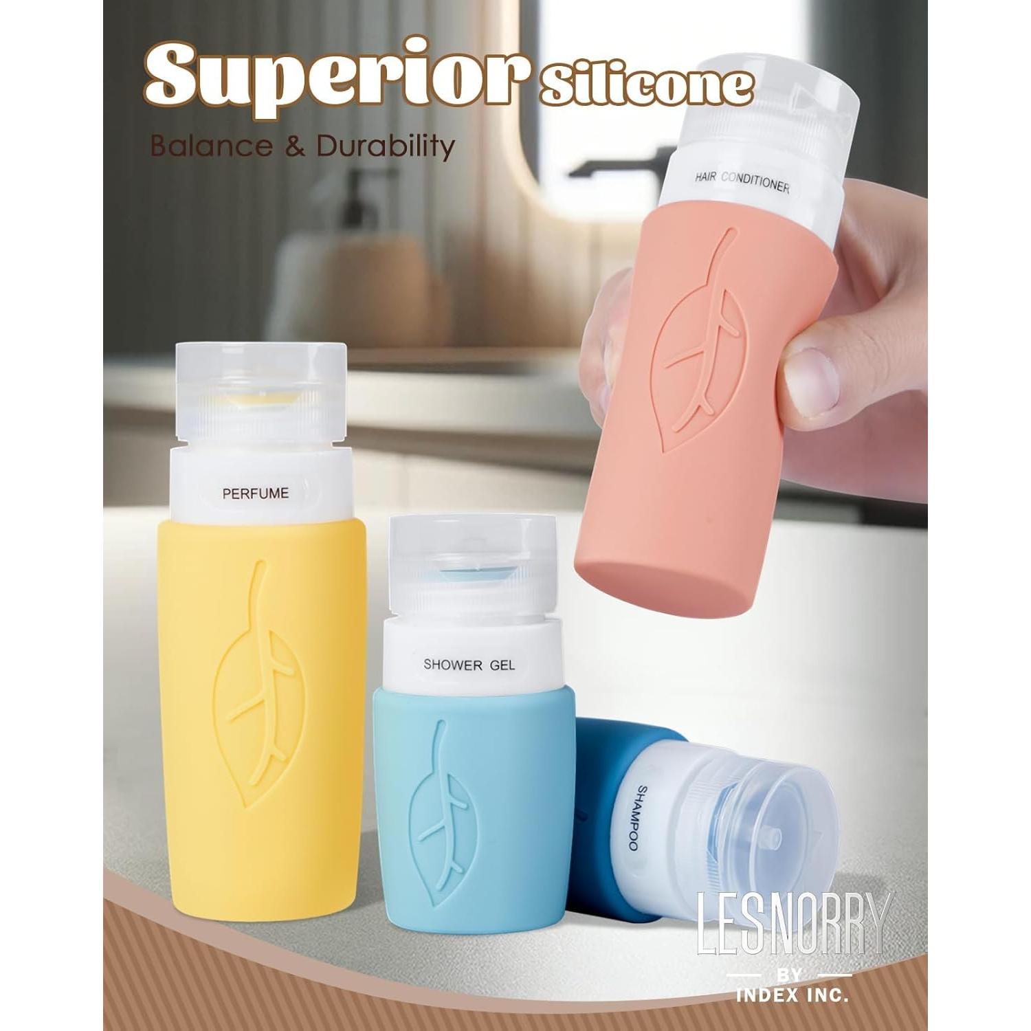 Conjunto de Botellas de Silicona para Viaje Lesnorry 17 Pack TSA