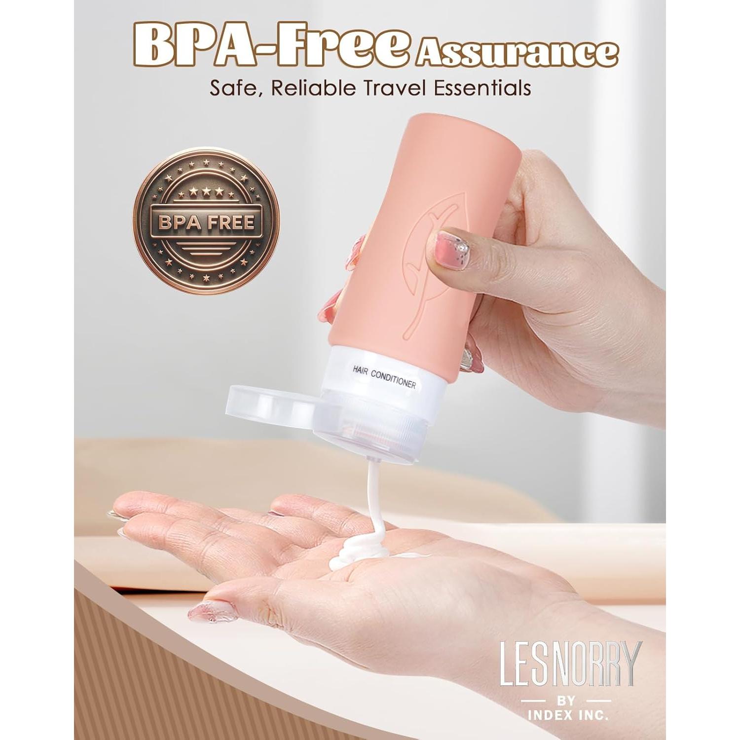 Conjunto de Botellas de Silicona para Viaje Lesnorry 17 Pack TSA