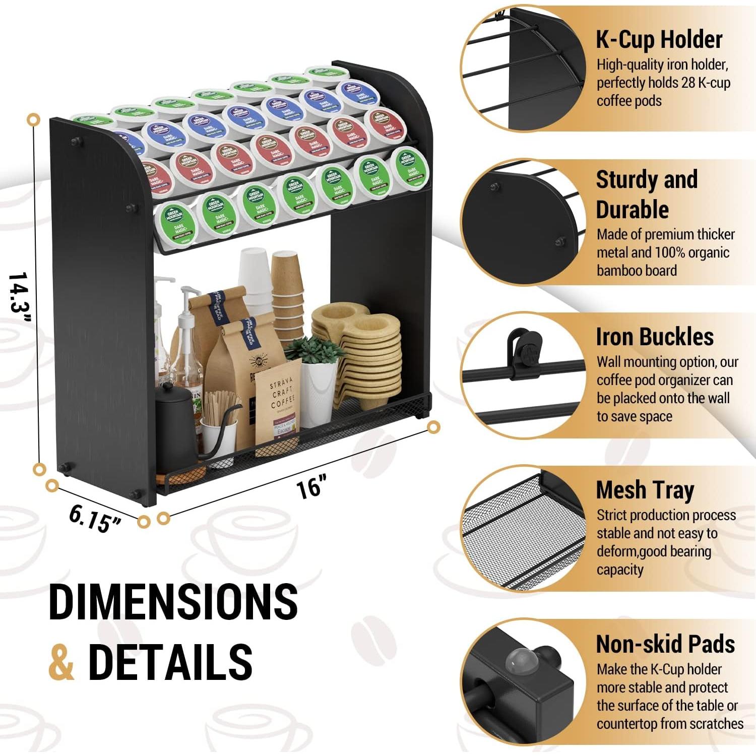 Soporte para cápsulas de café Lixple - Organizador negro 28 K