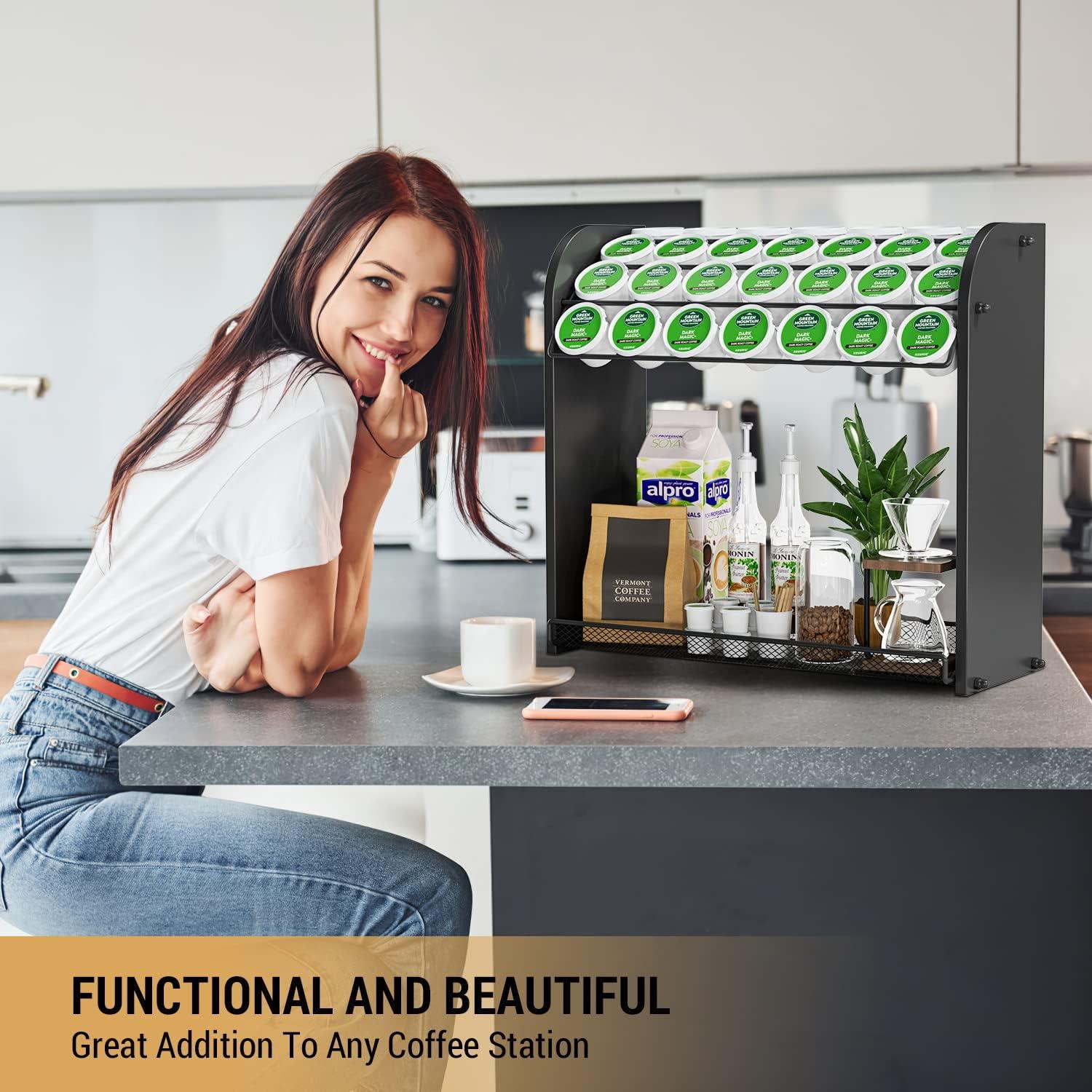 Soporte para cápsulas de café Lixple - Organizador negro 28 K