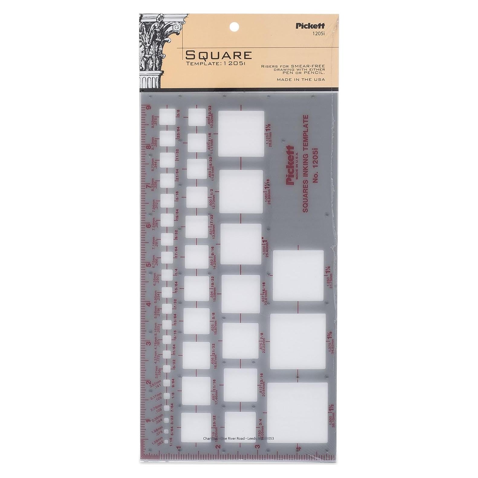 Plantilla de Cuadrados Pickett 1205I - 1/16" a 1-1/2"