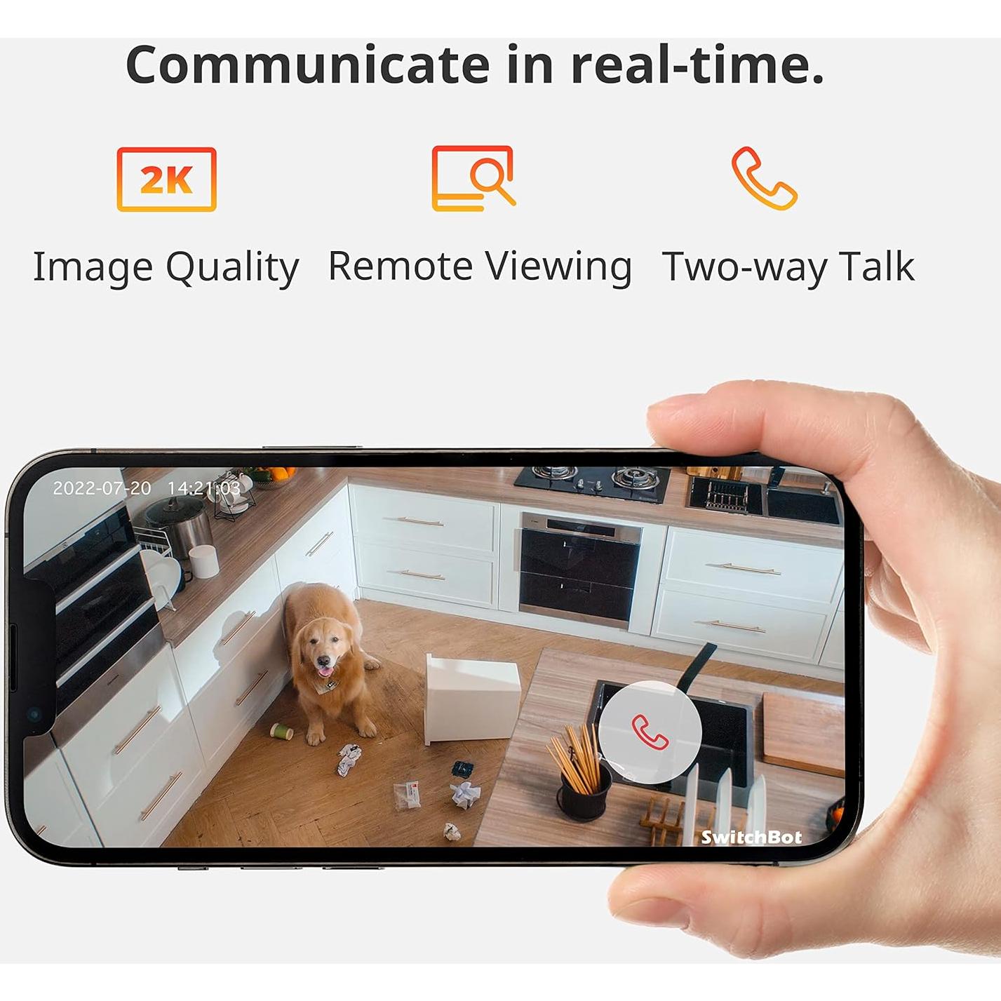 Cámara de Seguridad Interior SwitchBot 2K 3MP Wi-Fi 360°