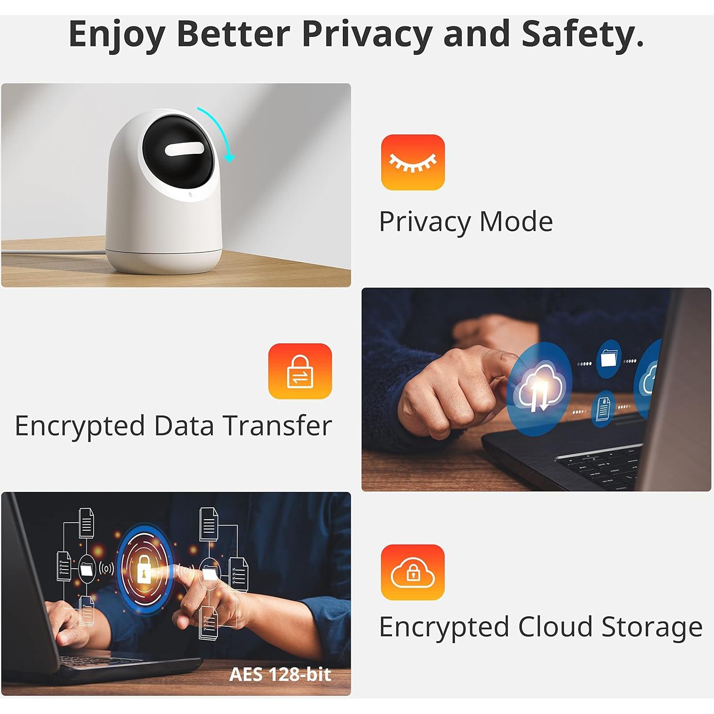 Cámara de Seguridad Interior SwitchBot 2K 3MP Wi-Fi 360°