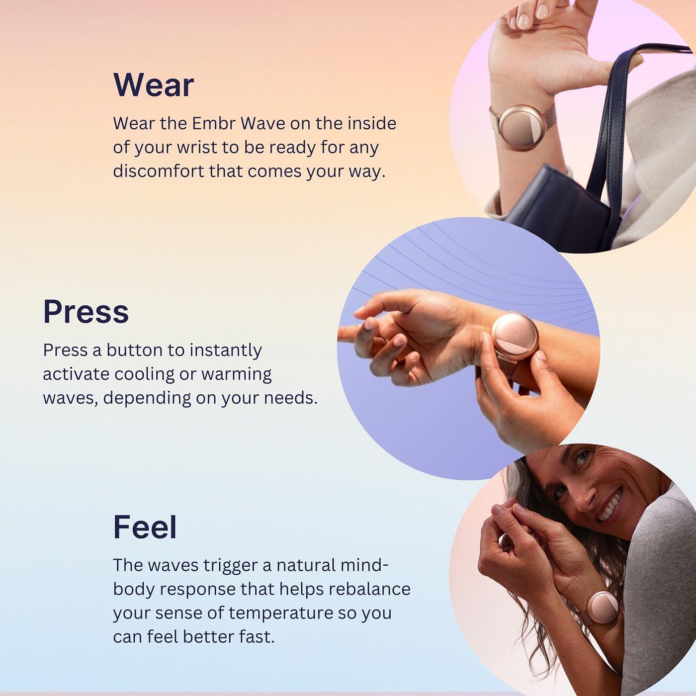 Pulsera Enfriadora Embr Wave 2 - Alivio Térmico Oro Rosa