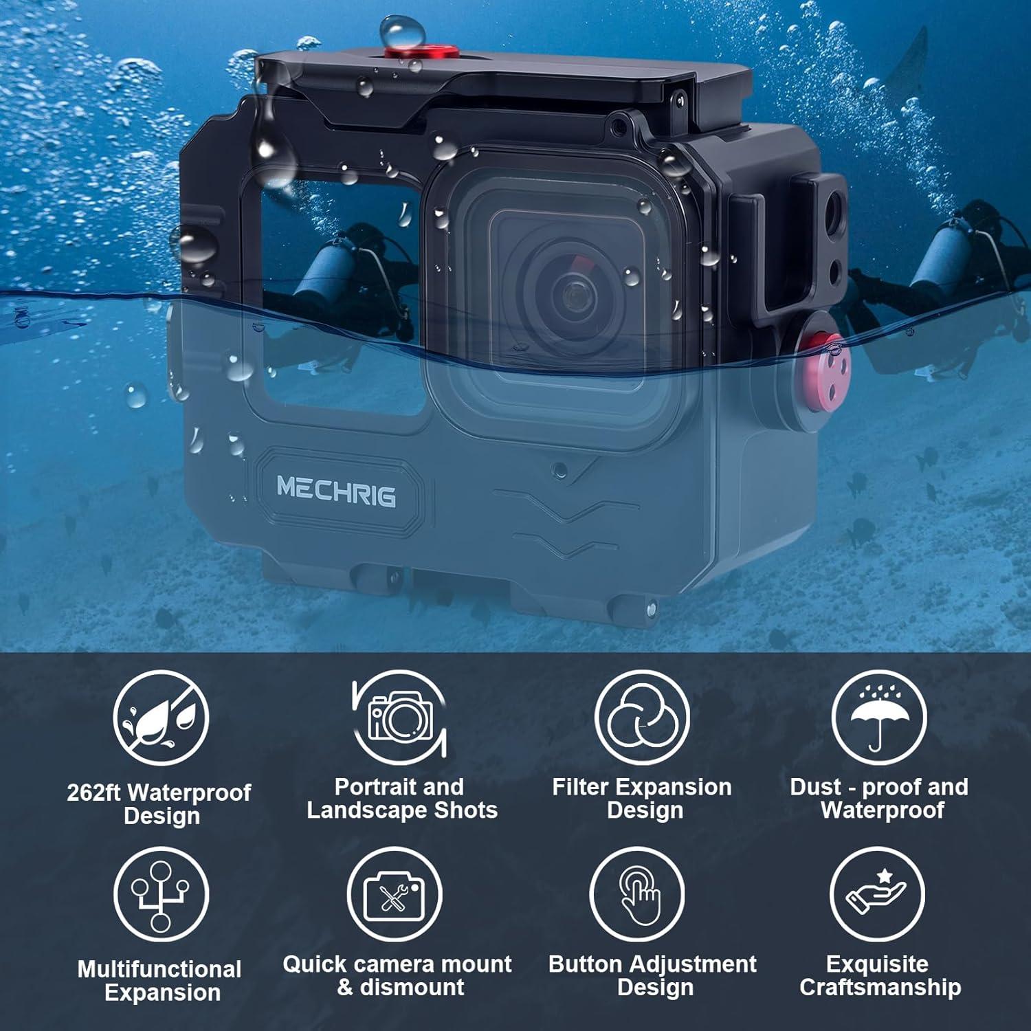 Funda Impermeable Aluminio Mechrig para GoPro HERO hasta 80M