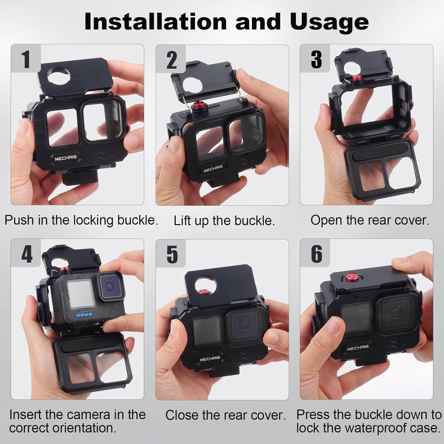 Funda Impermeable Aluminio Mechrig para GoPro HERO hasta 80M
