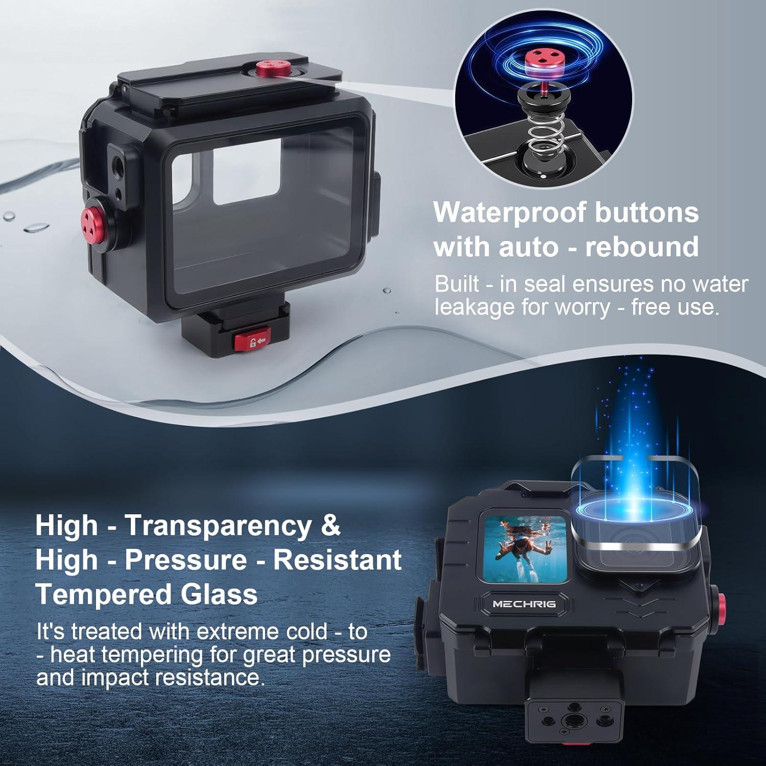 Funda Impermeable Aluminio Mechrig para GoPro HERO hasta 80M