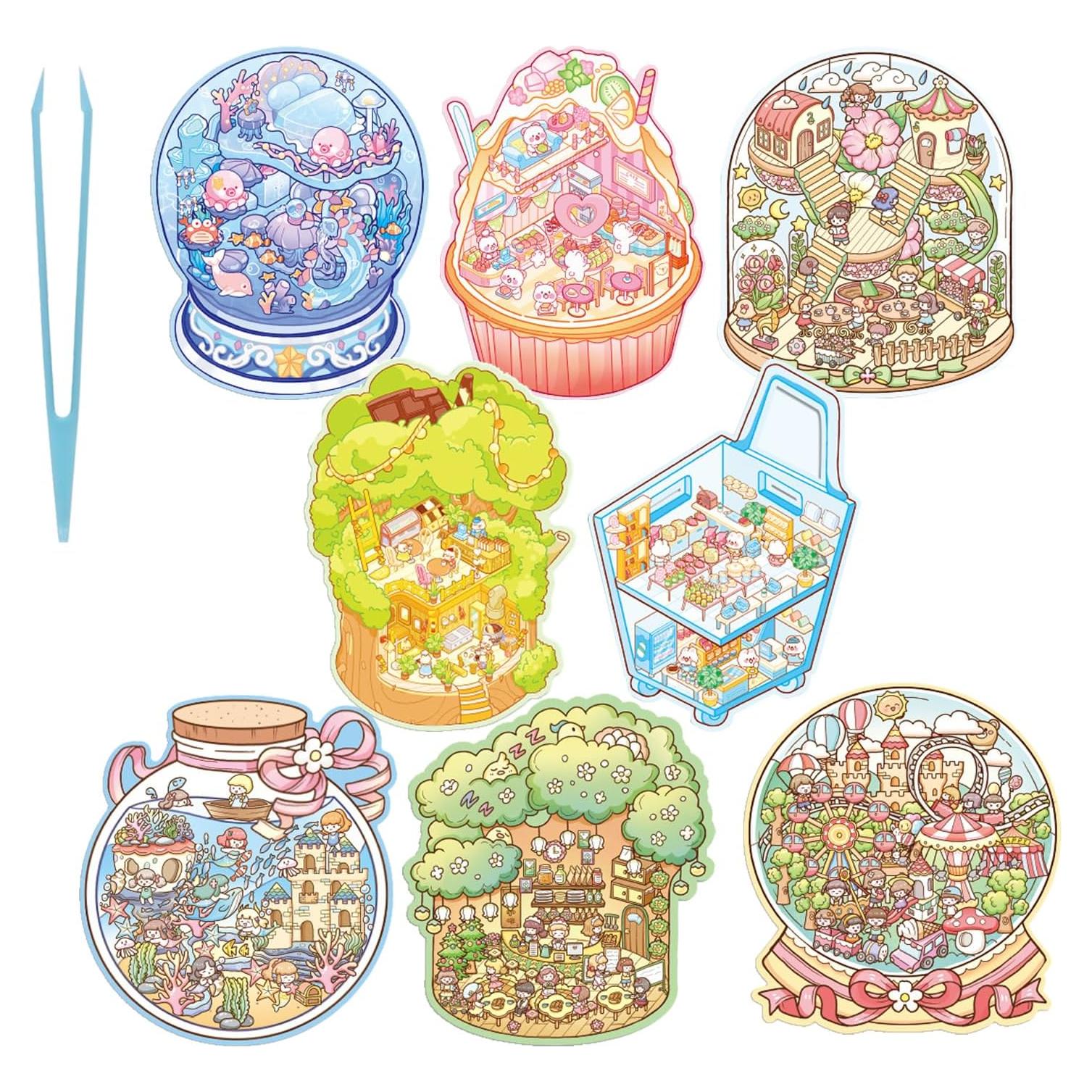 Pegatinas 3D WSSJHYY - 8 Conjuntos de Animales para Alivio del Estrés