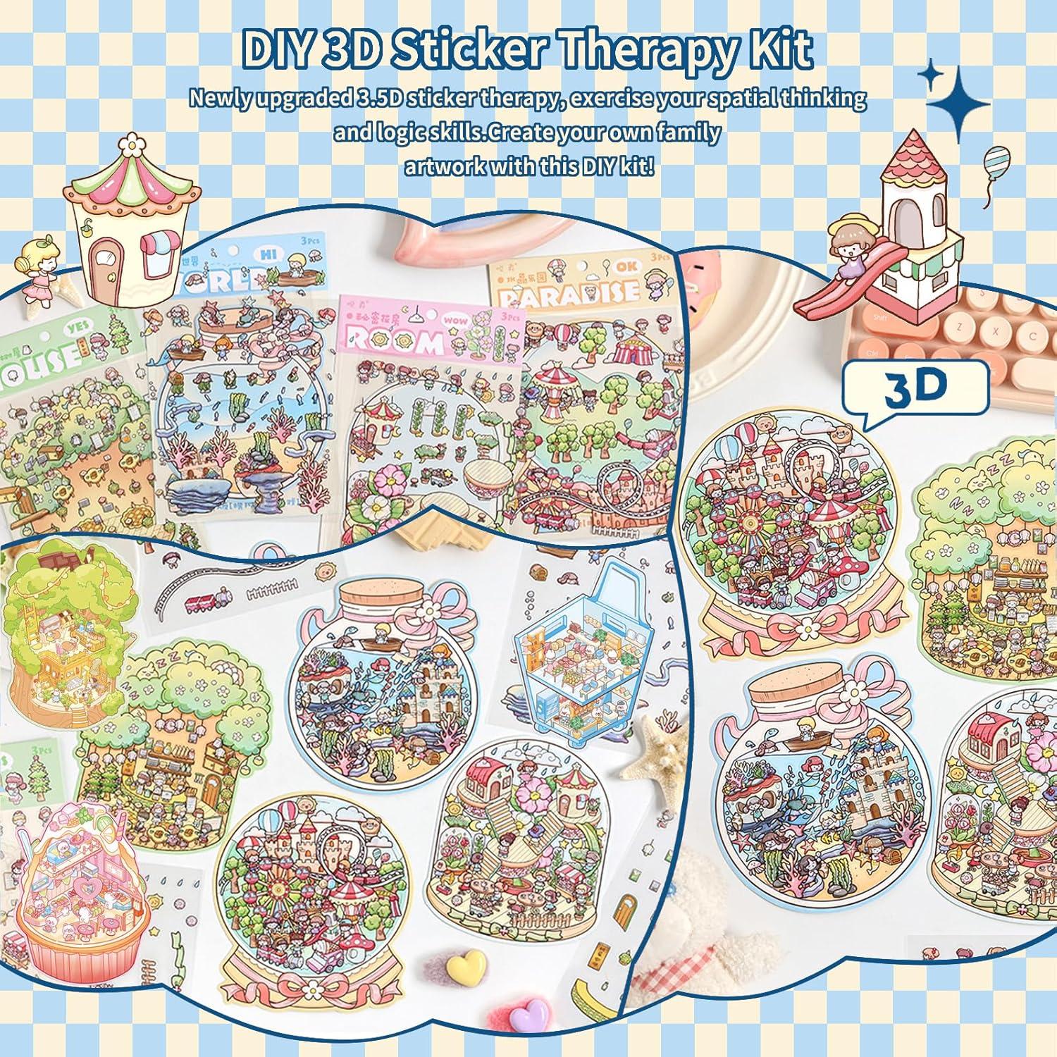 Pegatinas 3D WSSJHYY - 8 Conjuntos de Animales para Alivio del Estrés