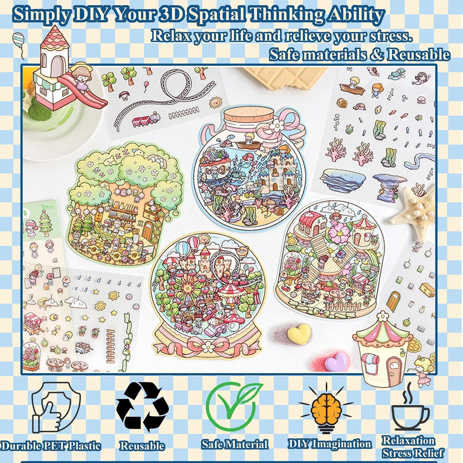 Pegatinas 3D WSSJHYY - 8 Conjuntos de Animales para Alivio del Estrés