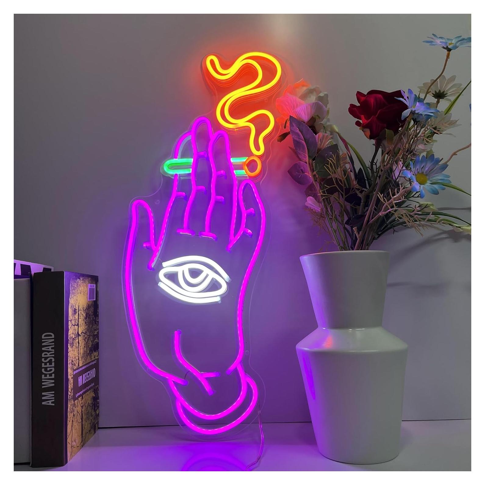 Cartel de Neón LED NUOSHANZS Buenas Vibras 42x25.4 cm