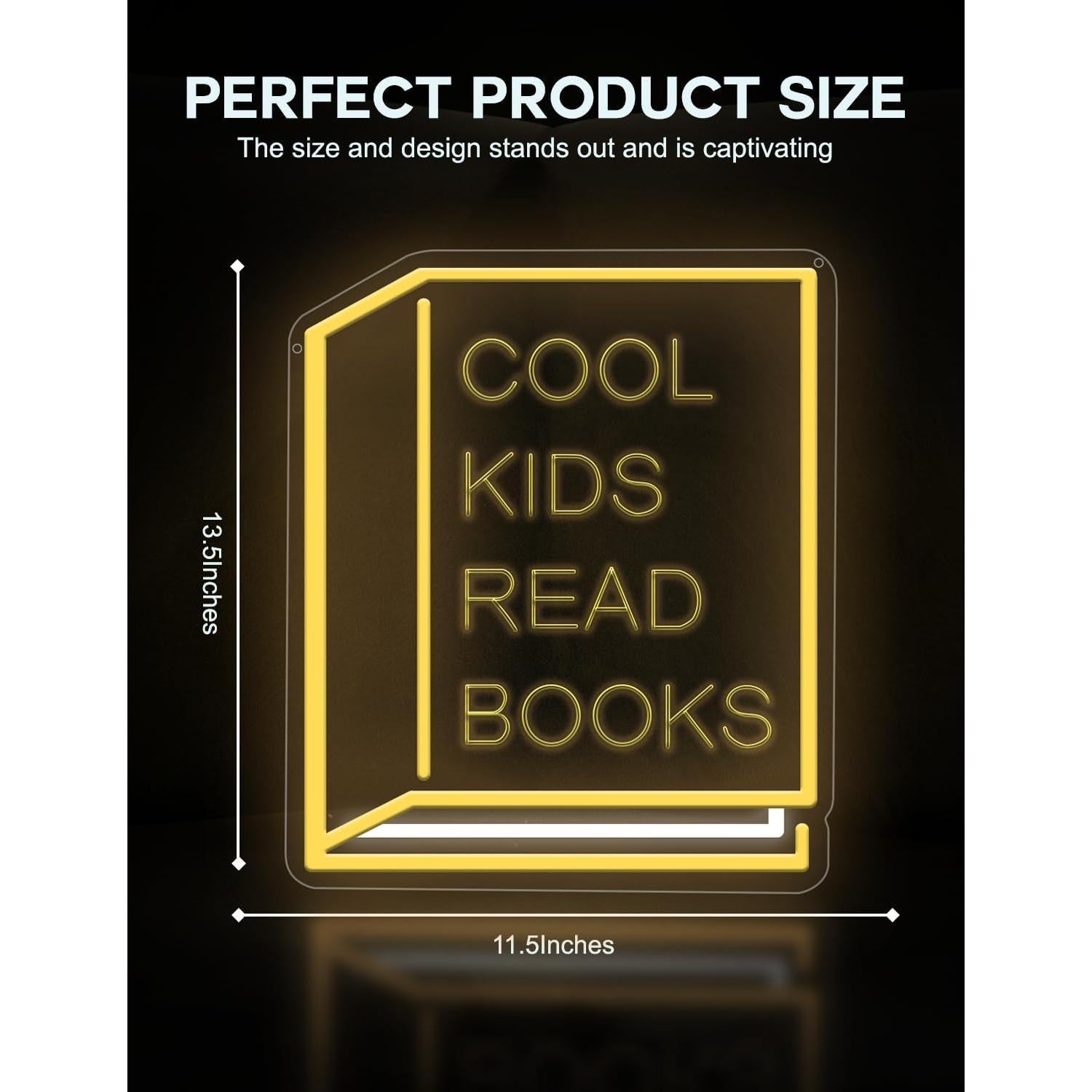 Letrero Neón Cool Kids Read Books - Lumoonosity 30x35cm