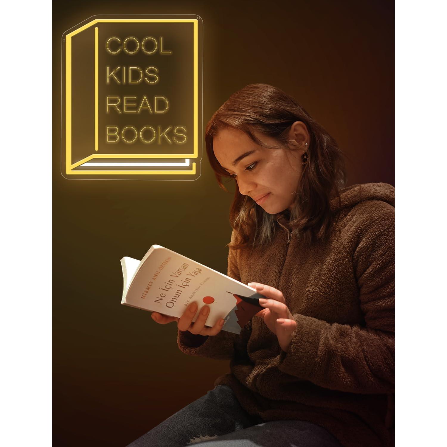 Letrero Neón Cool Kids Read Books - Lumoonosity 30x35cm