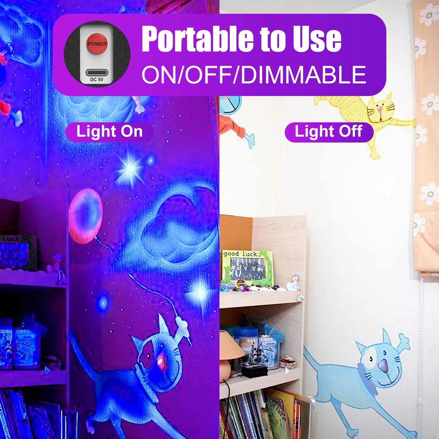 Barra de Luz Negra Recargable Sayitwill 2 Paquetes 10W