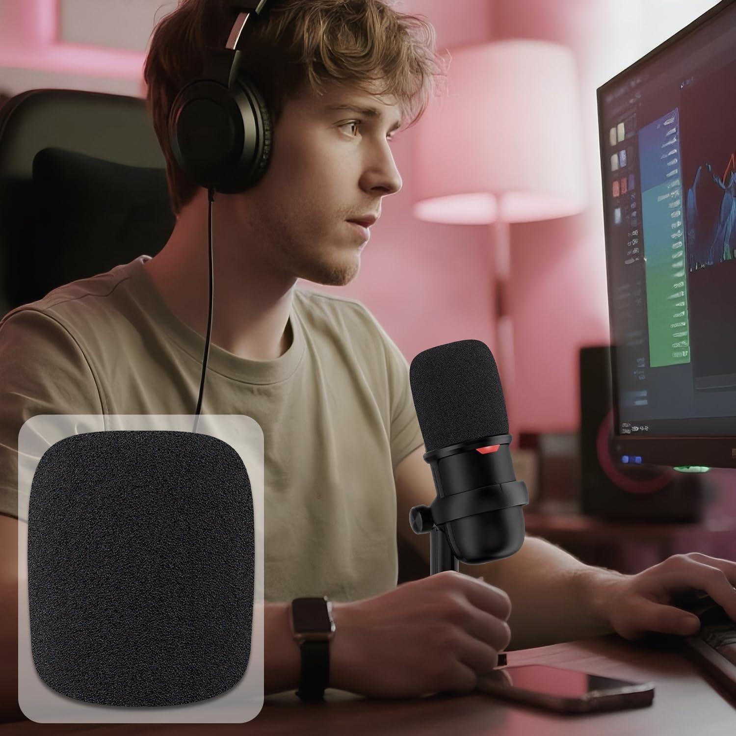 Filtros Pop para Micrófonos SOULWIT - 2 Pcs Espuma Negra