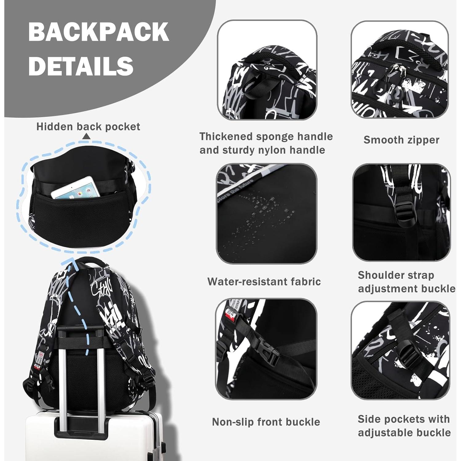 Mochila Escolar Camuflaje Azul para Niños 33x20x49cm