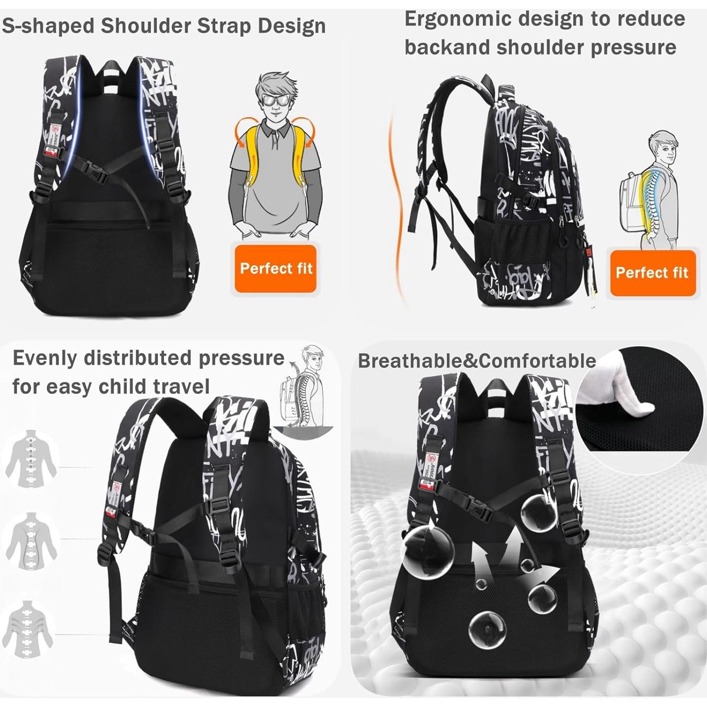 Mochila Escolar Camuflaje Azul para Niños 33x20x49cm