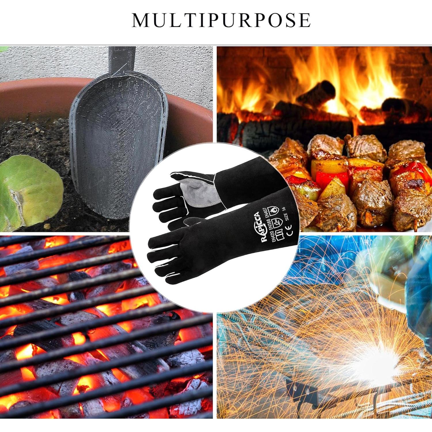 Guantes de Soldadura RAPICCA 14" Resistentes al Calor Negro