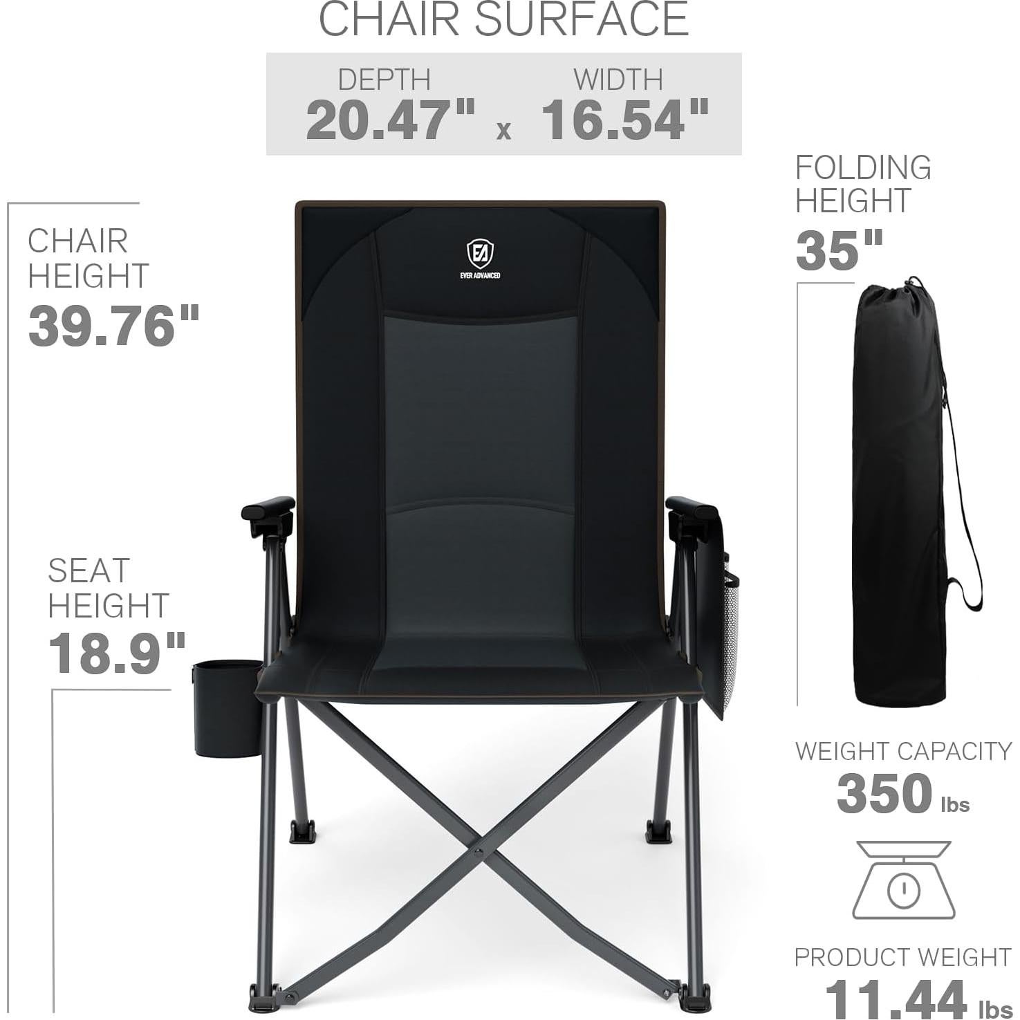 Silla de Camping Reclinable Ever Advanced FC-5022-455 Negra