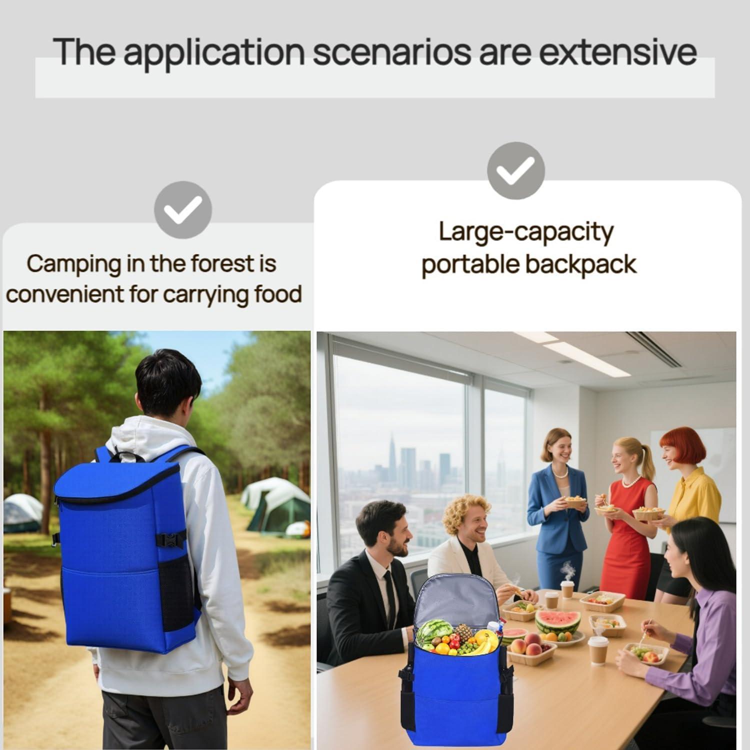 Mochila Cooler Aislada XINFULLWOL 21L Azul Gemstone Plegable