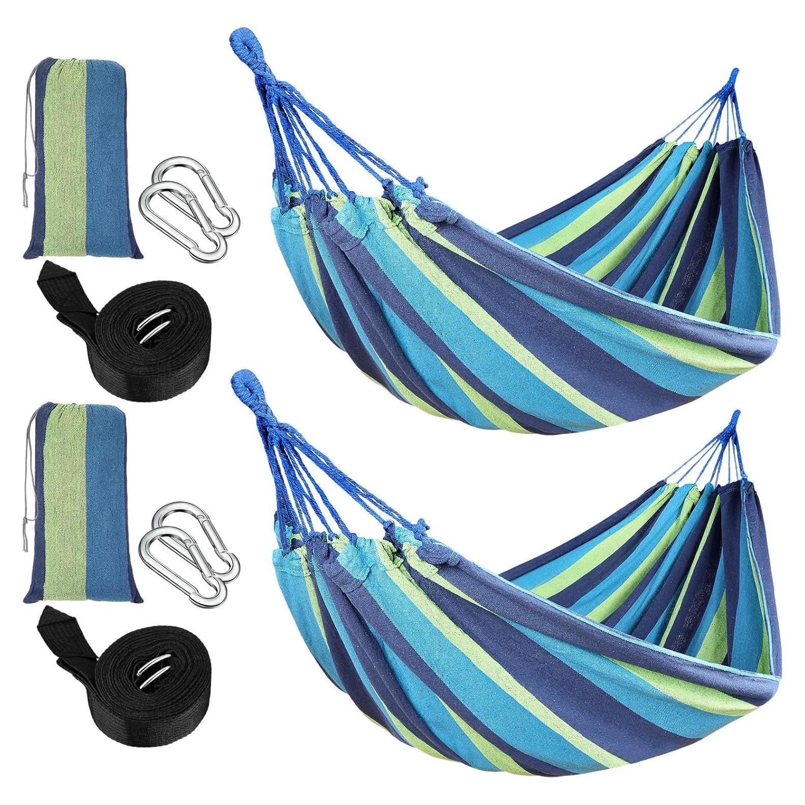 Hamaca Doble Windyun de Algodón 260x150cm 181kg Azul