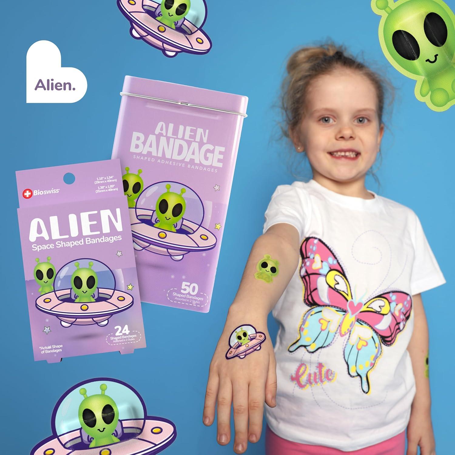 Vendajes Adhesivos Alienígenas BioSwiss - 24 Piezas Halloween