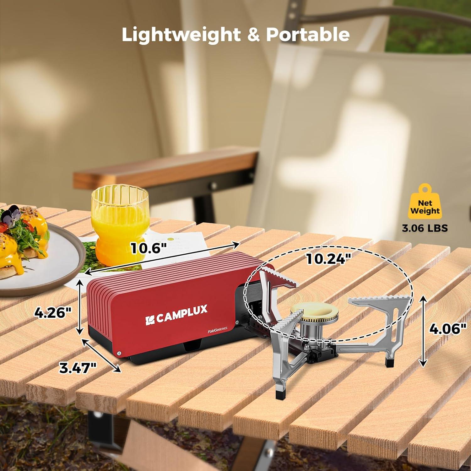 Estufa de Camping Portátil CAMPLUX FG01AR Butano 7500 BTU