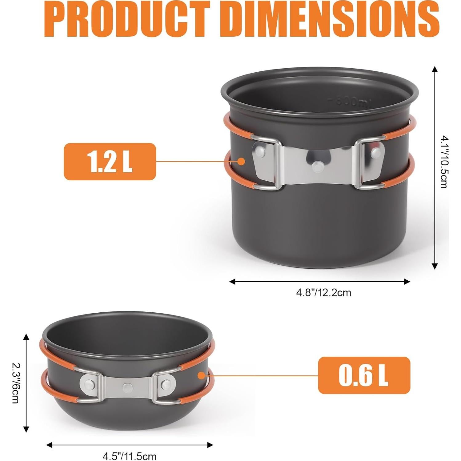Juego de Utensilios de Camping REDCAMP con Mini Estufa - 10 Piezas