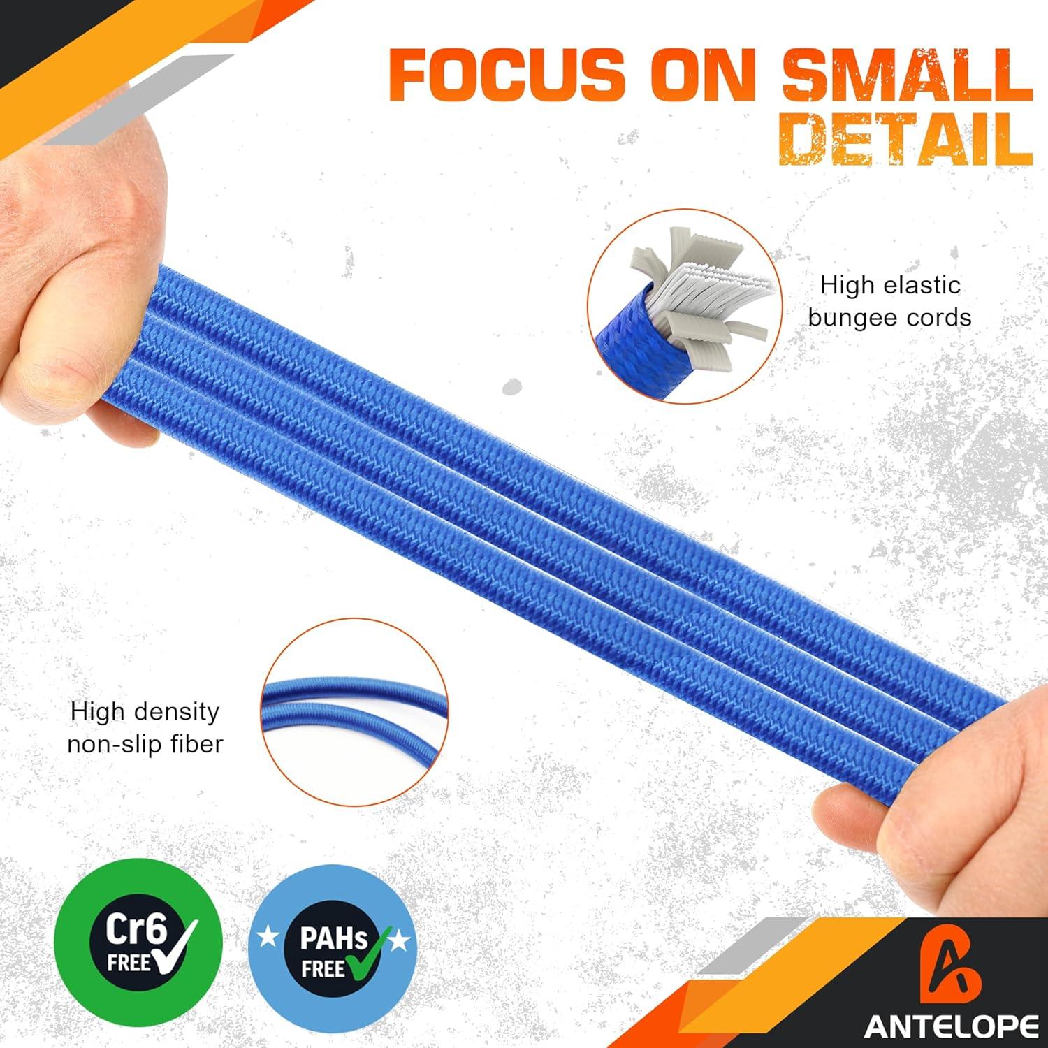 Cuerdas Bungee 91 cm A ANTELOPE, Paquete de 8 Alta Resistencia