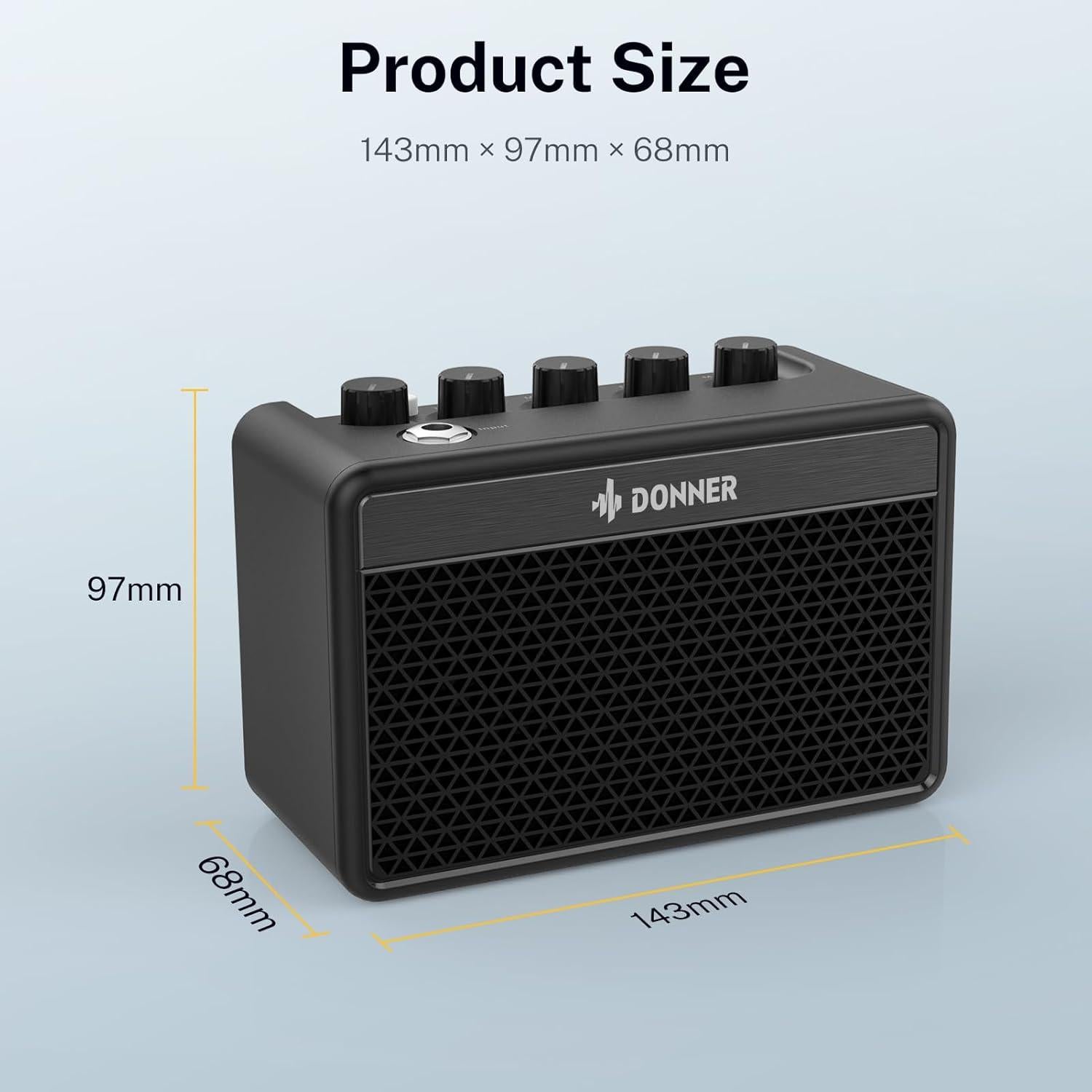 Amplificador de guitarra eléctrica mini Donner DA-10 5W portátil