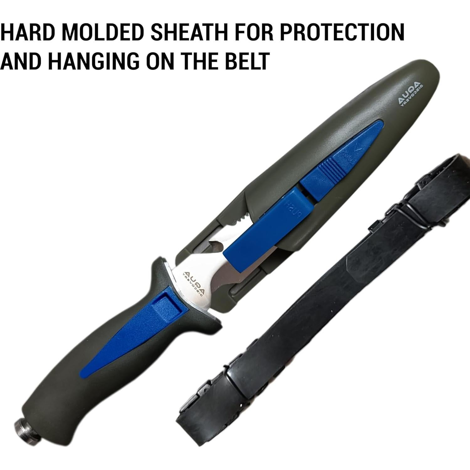 Cuchillo de Buceo AquaDiscovery 25.4 cm Acero Inoxidable Antideslizante