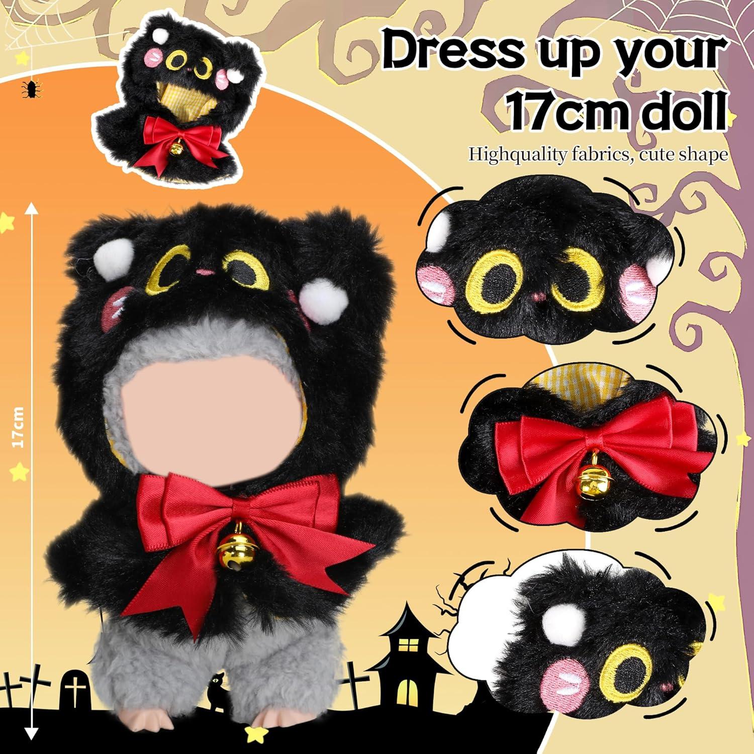 Conjunto de Ropa para Muñeca Labubu 17 cm Halloween 2 Piezas