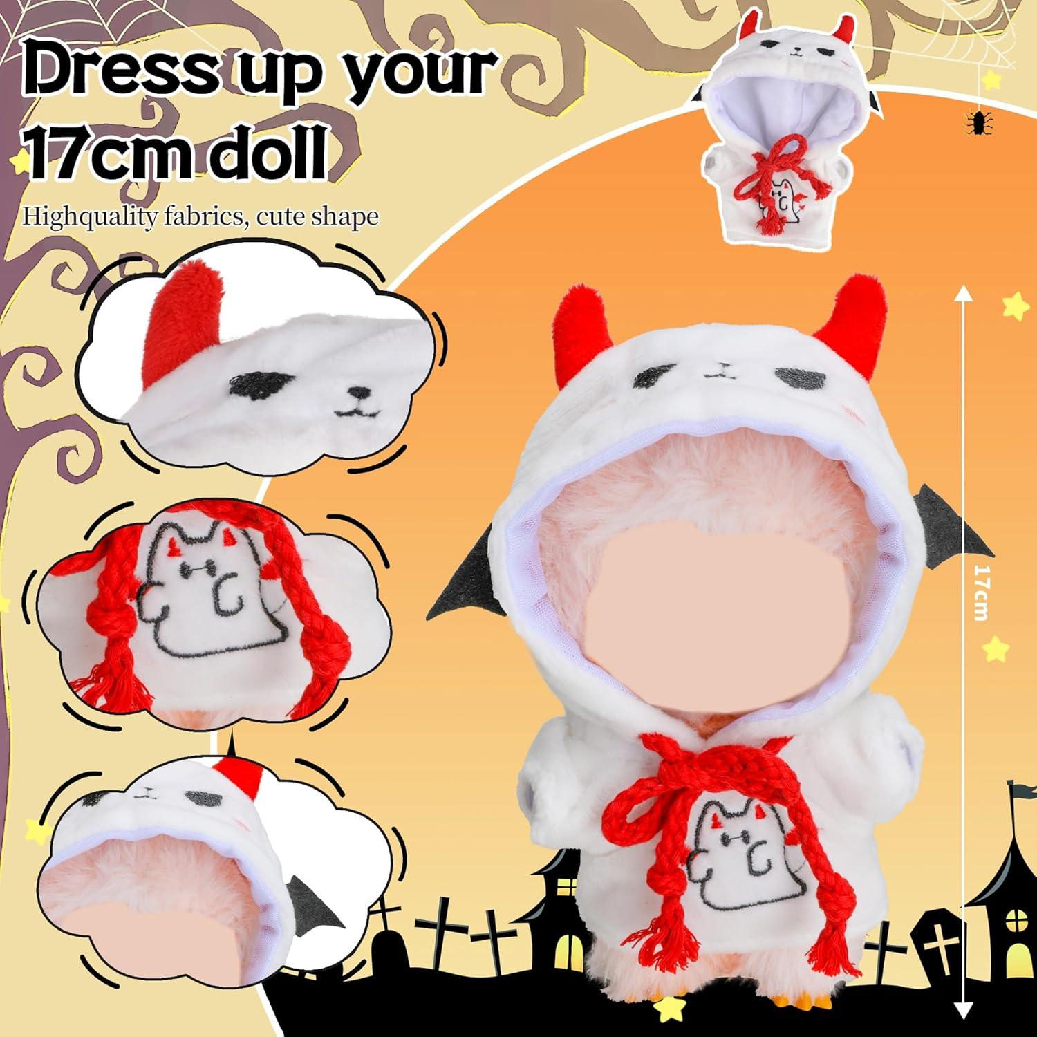 Conjunto de Ropa para Muñeca Labubu 17 cm Halloween 2 Piezas