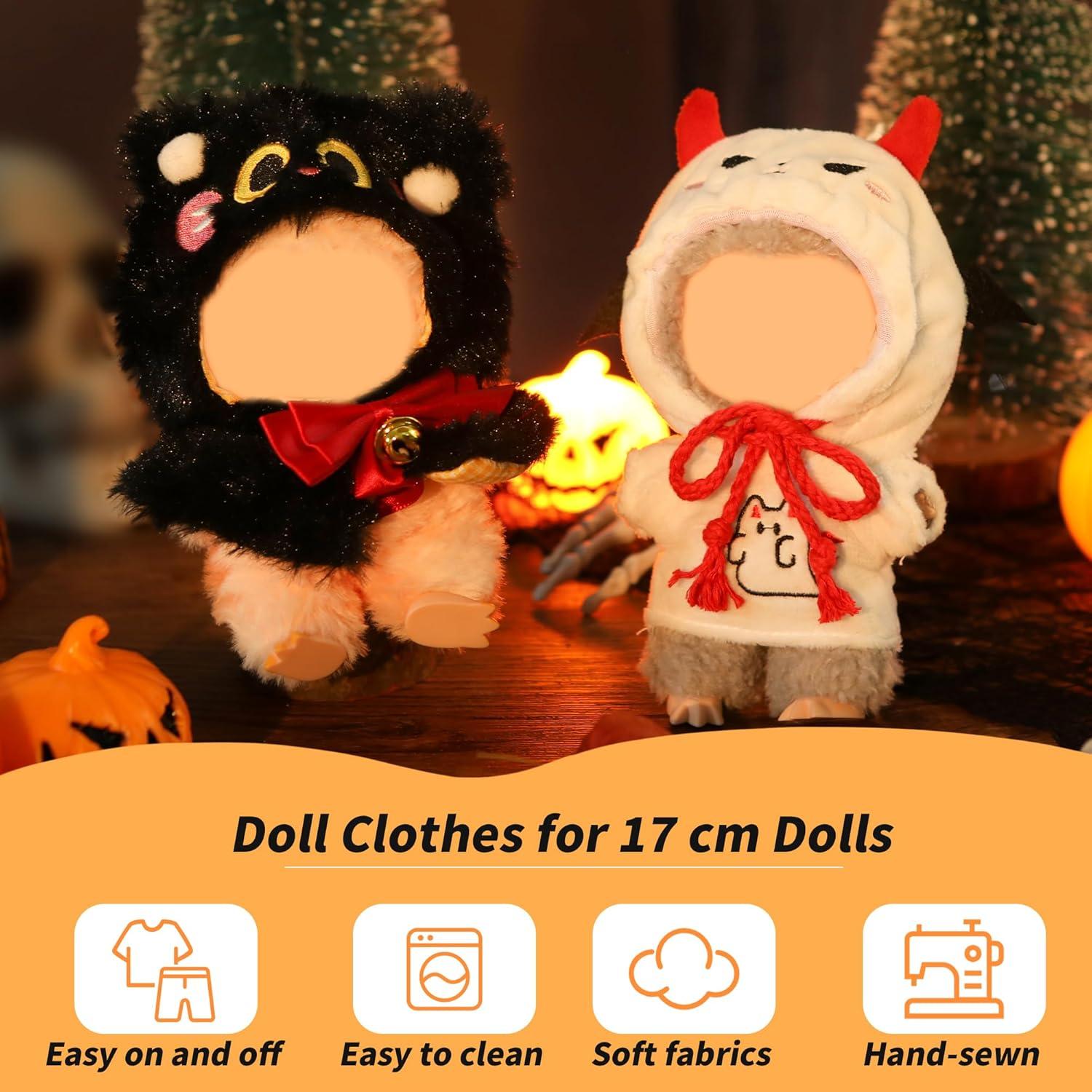 Conjunto de Ropa para Muñeca Labubu 17 cm Halloween 2 Piezas