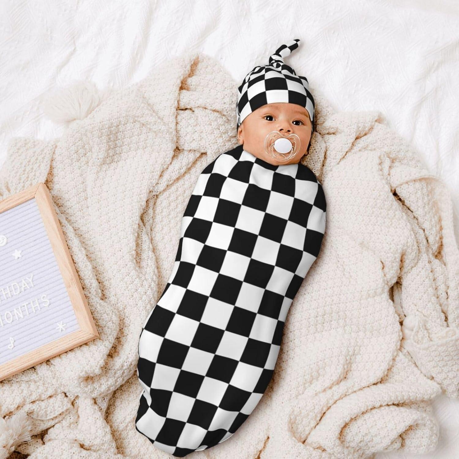 Conjunto Manta y Gorro Bebé Algodón Muitanerkd A Cuadros