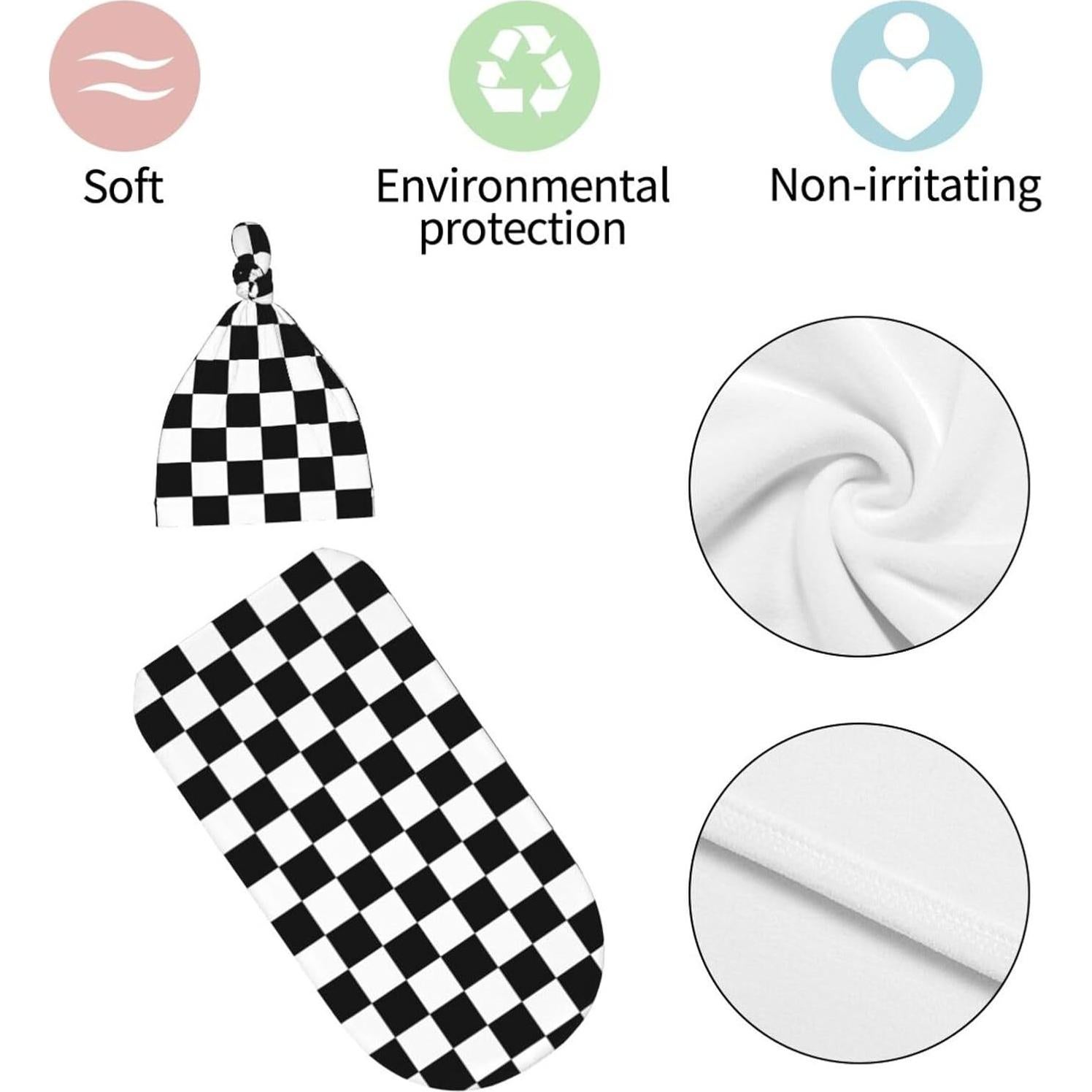 Conjunto Manta y Gorro Bebé Algodón Muitanerkd A Cuadros