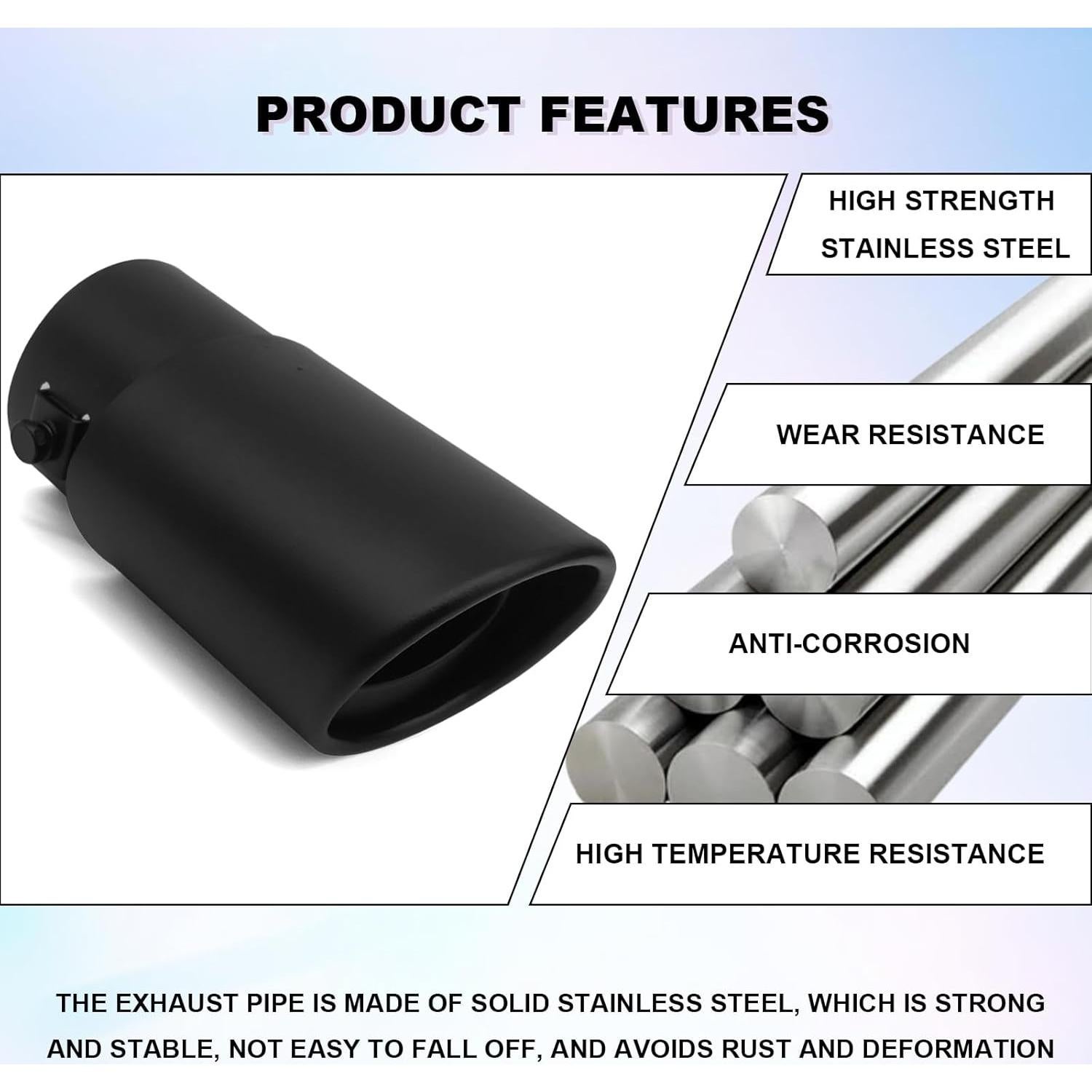 Tubo de Escape Recto CmeRto Acero Inoxidable 6.3cm a 8.3cm