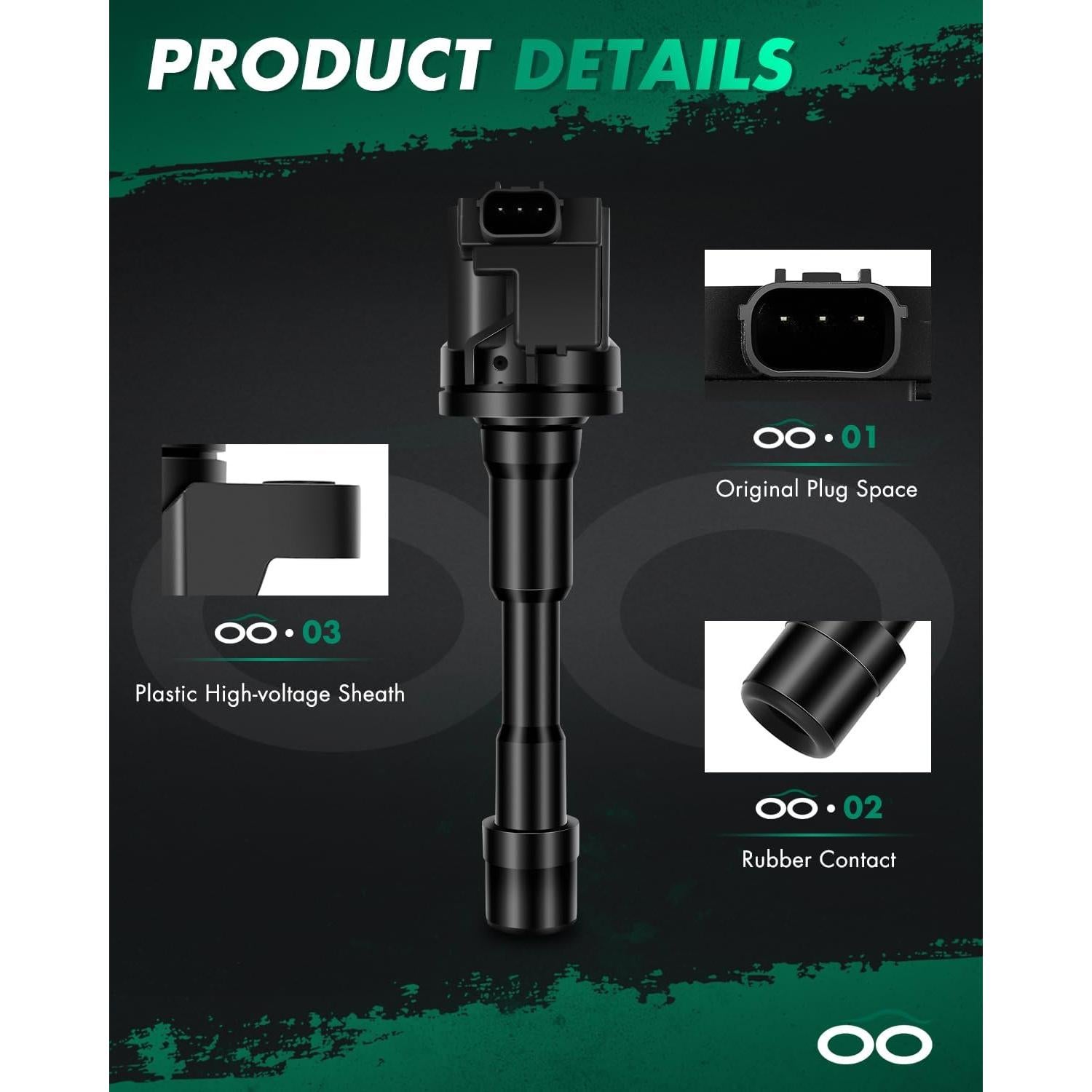 Bobina de Encendido SCITOO 4 Pcs para Honda Civic e Insight 1.5L