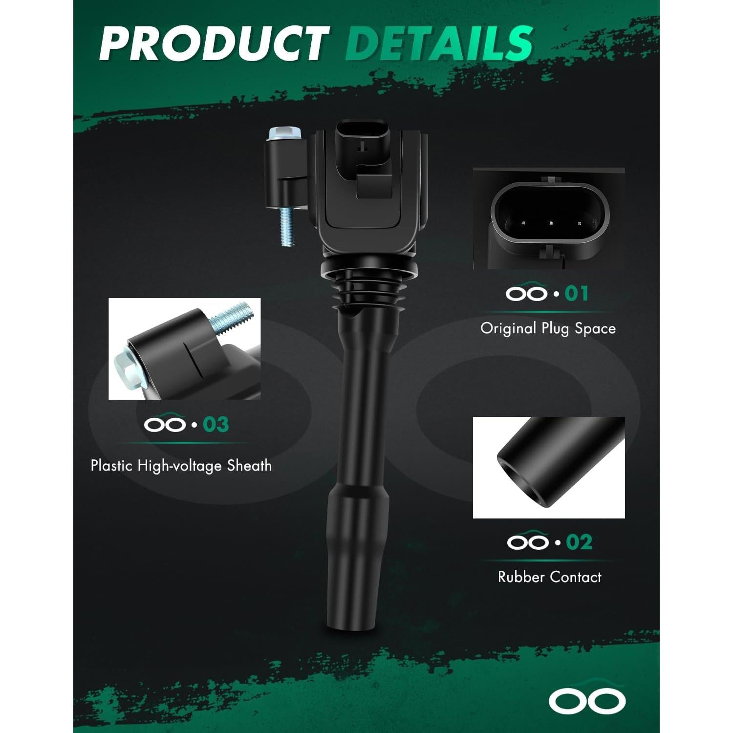 SCITOO 4 Bobinas de Encendido + 4 Bujías de Iridio para MINI COOPER