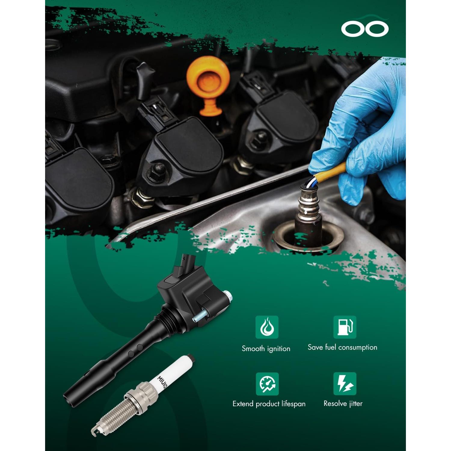 SCITOO 4 Bobinas de Encendido + 4 Bujías de Iridio para MINI COOPER