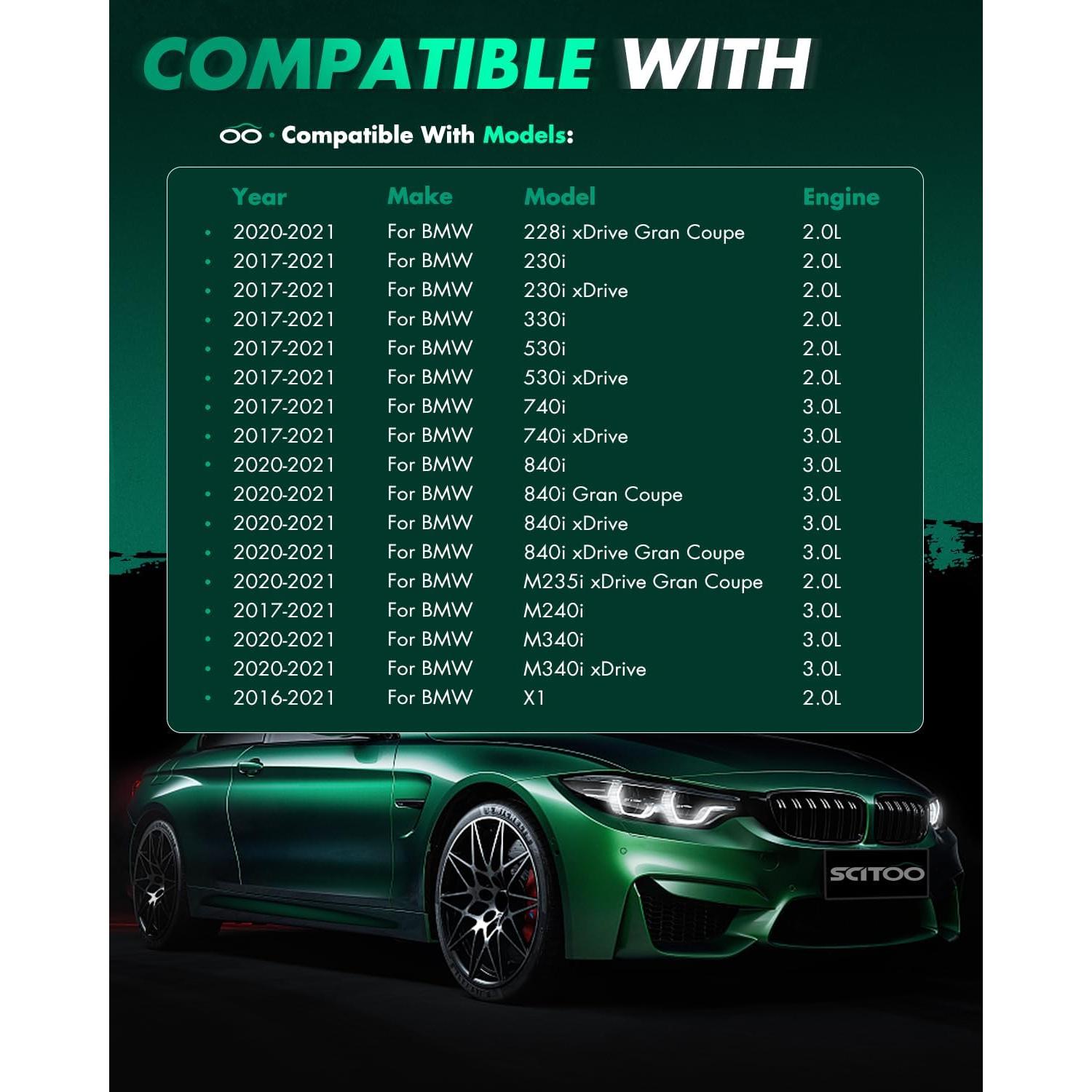 SCITOO 4 Bobinas de Encendido + 4 Bujías de Iridio para MINI COOPER