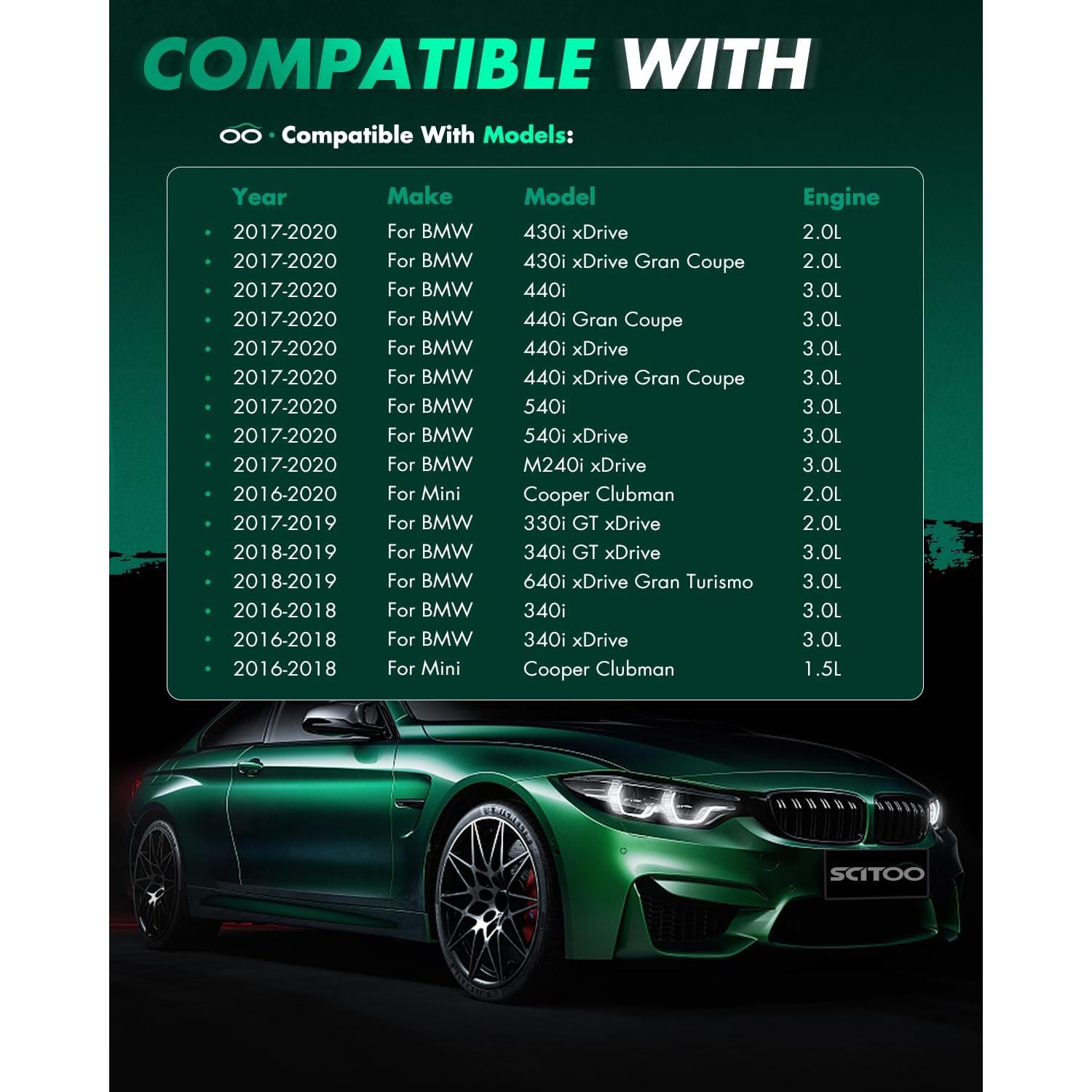 SCITOO 4 Bobinas de Encendido + 4 Bujías de Iridio para MINI COOPER