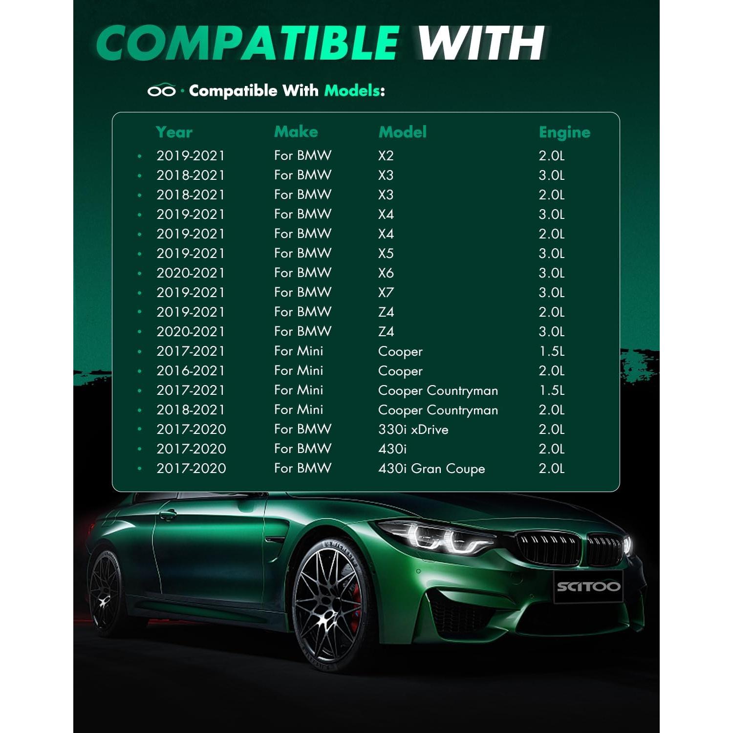 SCITOO 4 Bobinas de Encendido + 4 Bujías de Iridio para MINI COOPER