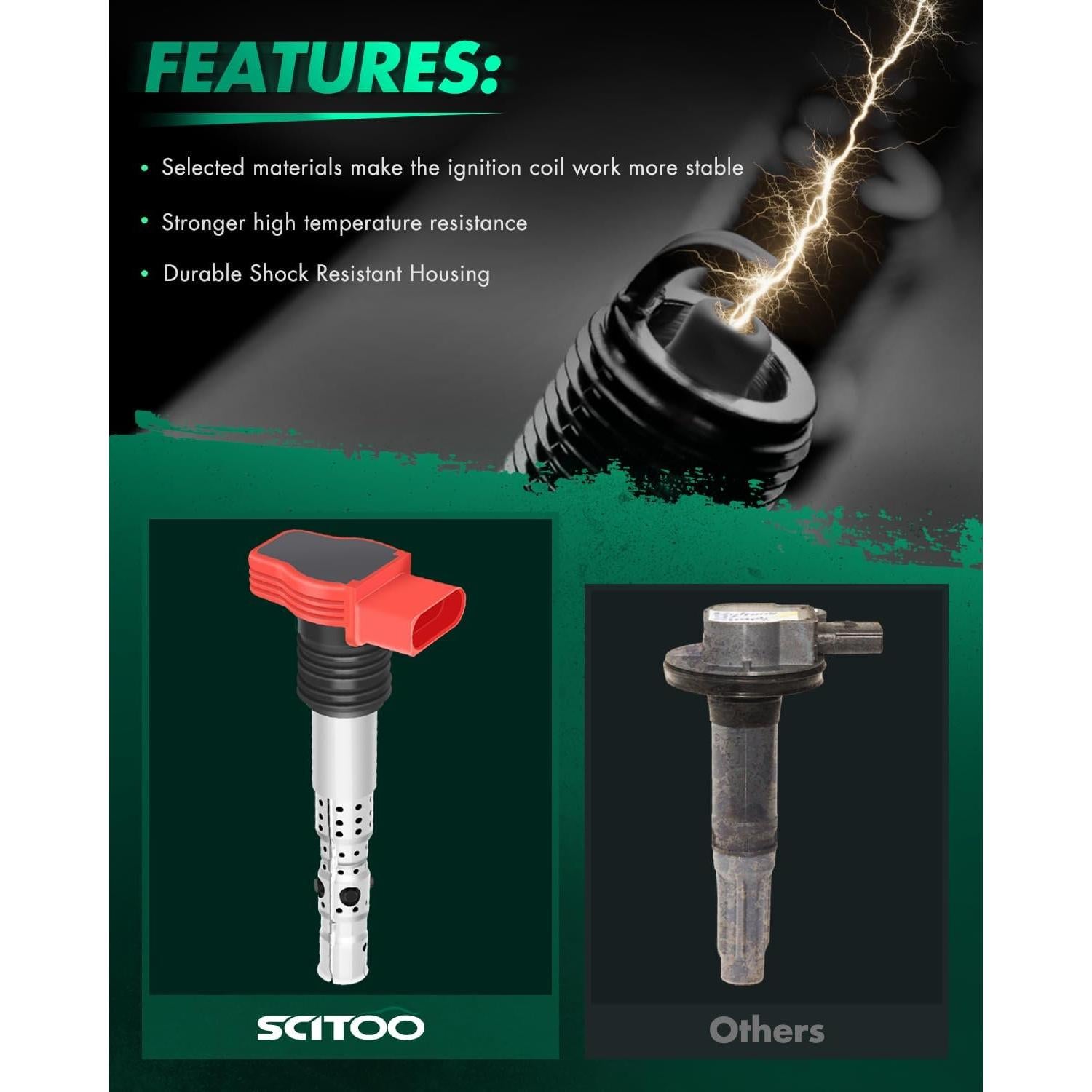 Bobina de Encendido SCITOO UF483 para A-udi A4/A6 3.0L 2002-2006