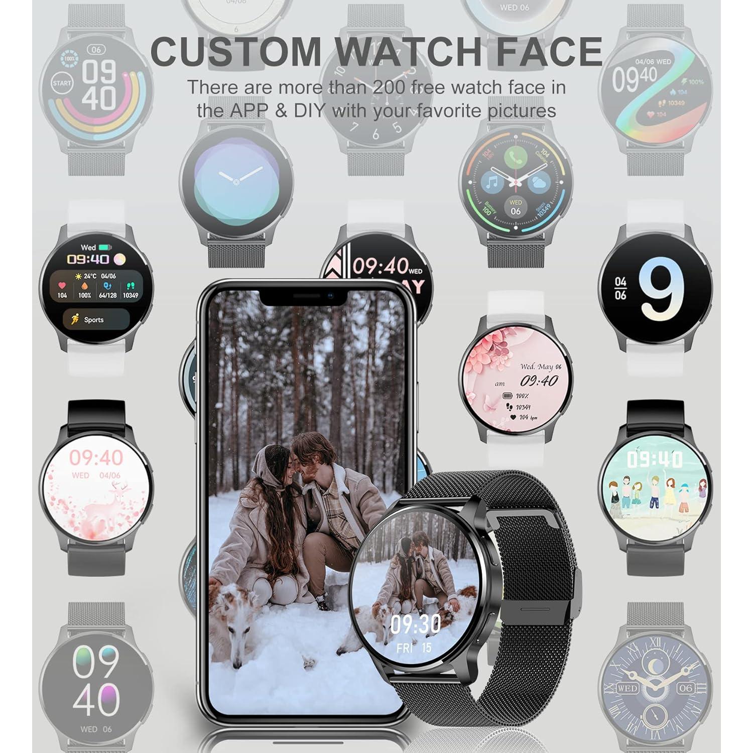 Reloj Inteligente Iaret Negro 1.32" Bluetooth Fitness