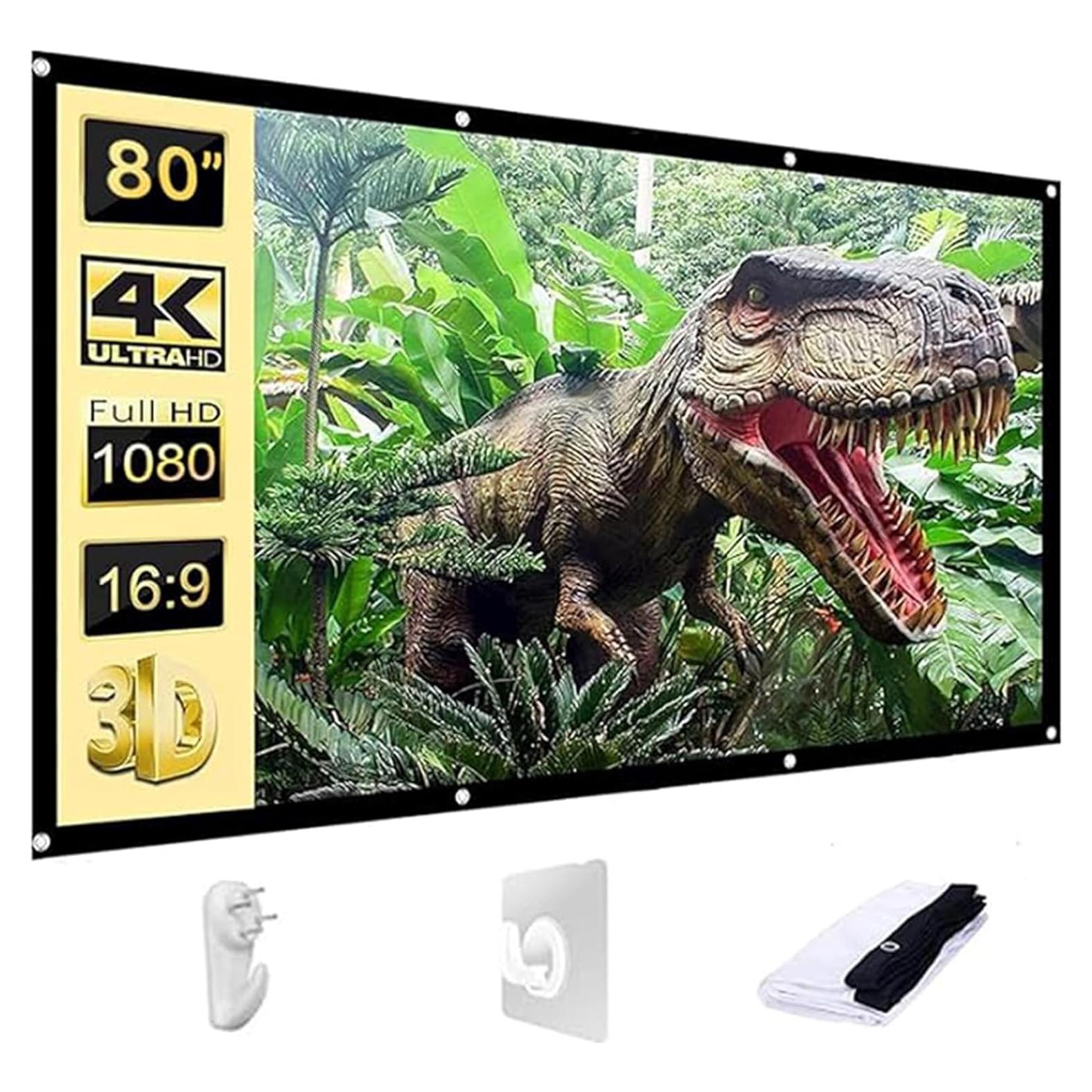 Pantalla de Proyector 80" AAJK 16:9 Plegable Lavable